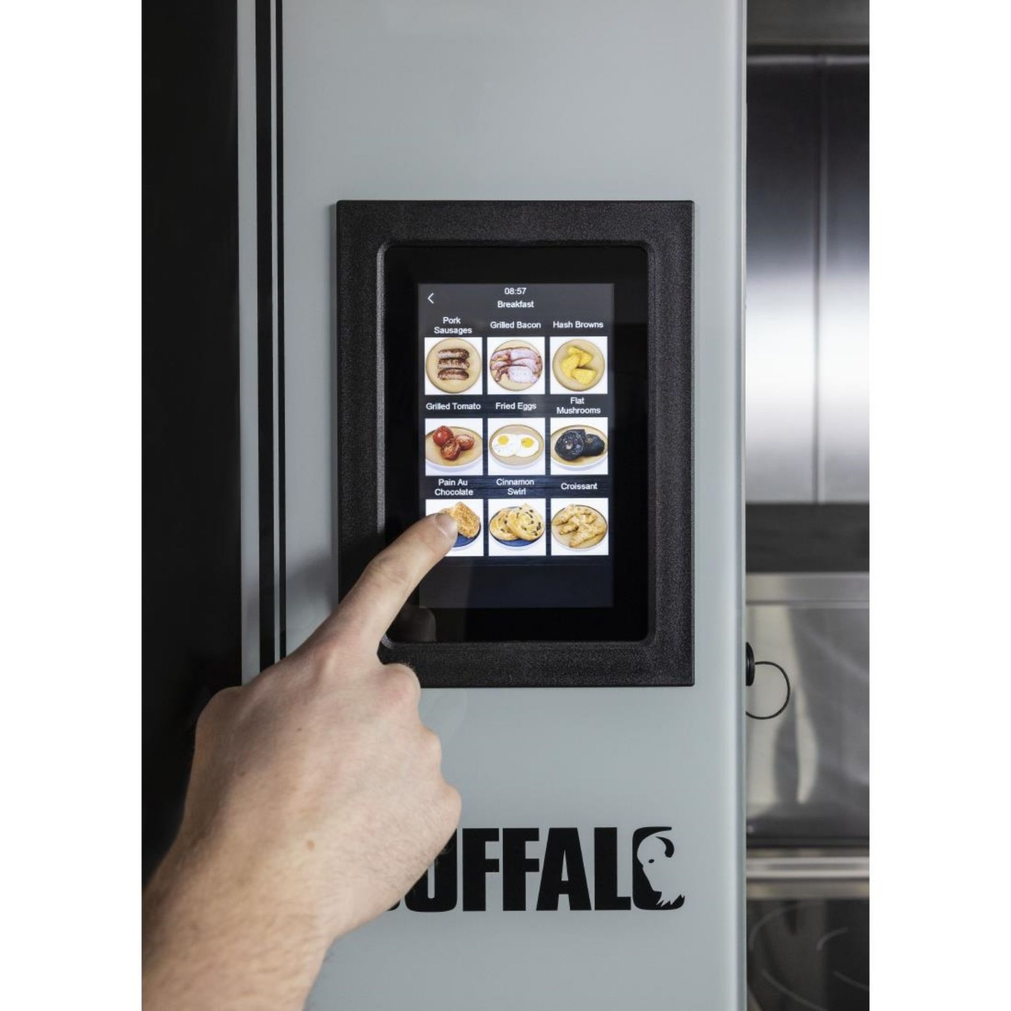 Picture of Buffalo Freestanding Smart Touchscreen Compact Combi Oven 6 x GN 1/1 with Installation Kit & Extraction Hood