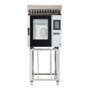 Picture of Buffalo Freestanding Smart Touchscreen Combi Oven 7x GN 1/1 with Installation Kit & Extraction Hood