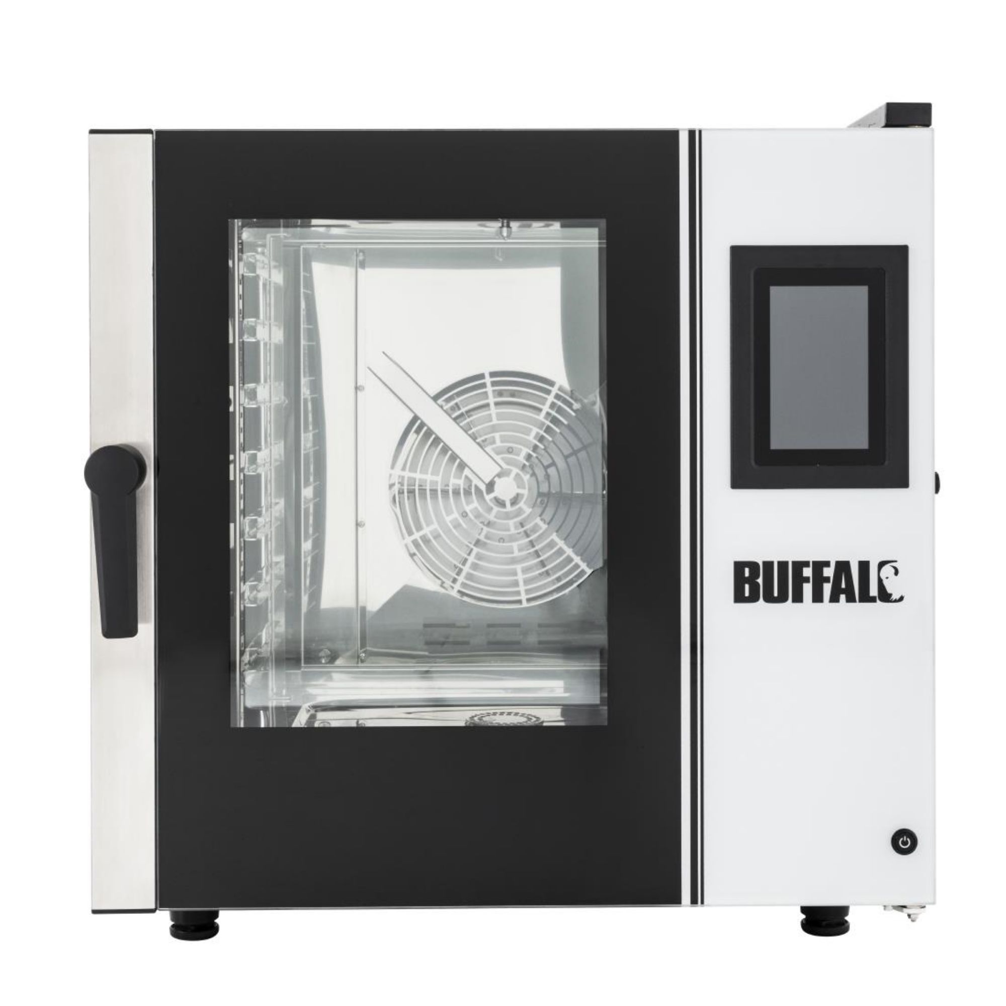 Picture of Buffalo Freestanding Smart Touchscreen Combi Oven 7x GN 1/1 with Installation Kit & Extraction Hood