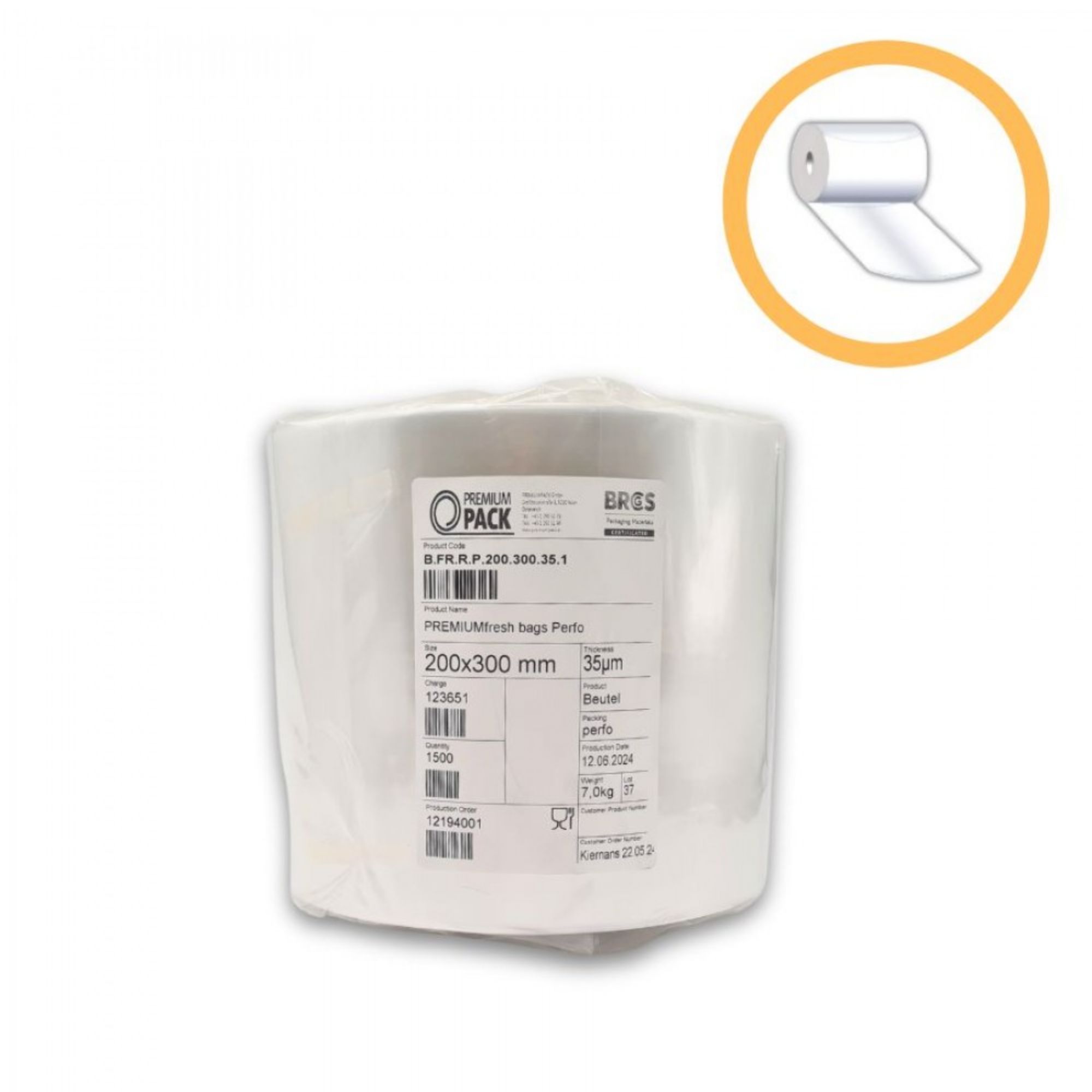 Picture of Shrink Bags on Roll (35 Micron PremiumFresh)
