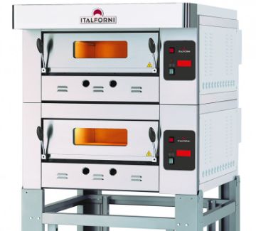 Picture of Italforni EGB-2 Heavy duty twin deck gas pizza oven - 12 x 12" Pizzas