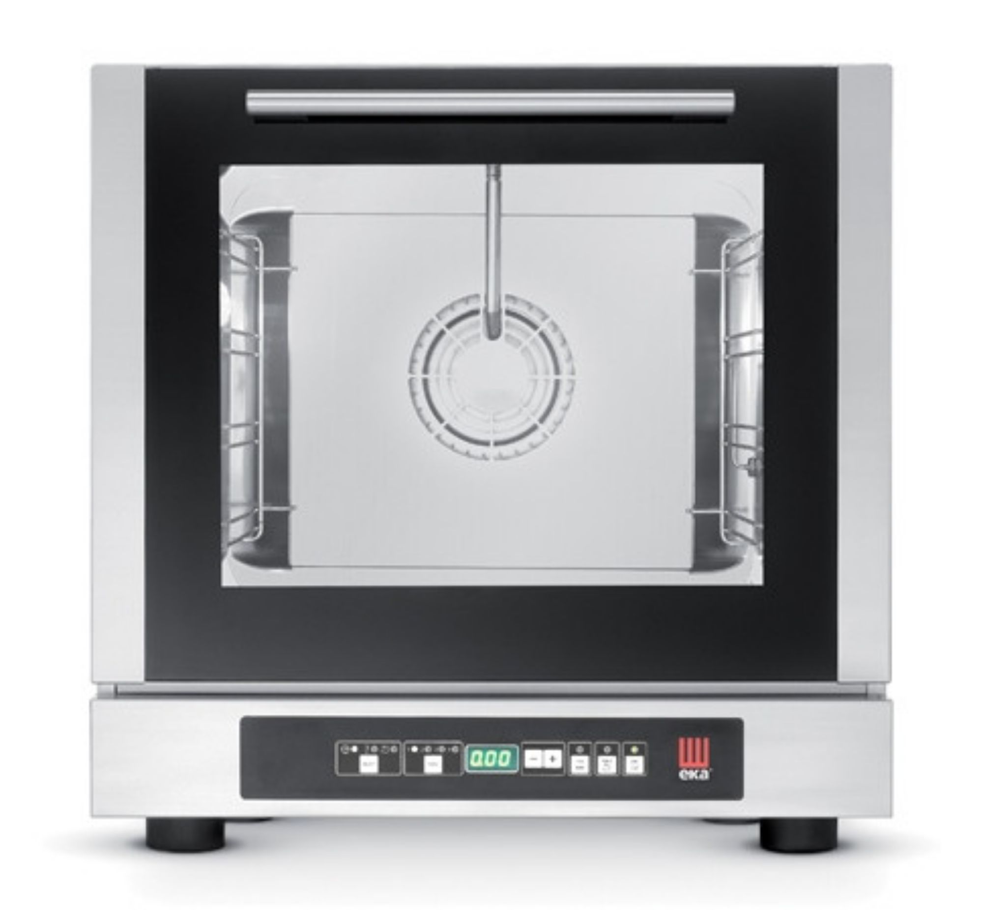 Picture of EKA EKF423 Compact 4 rack electric Convection oven with humidity control + Extraction canopy