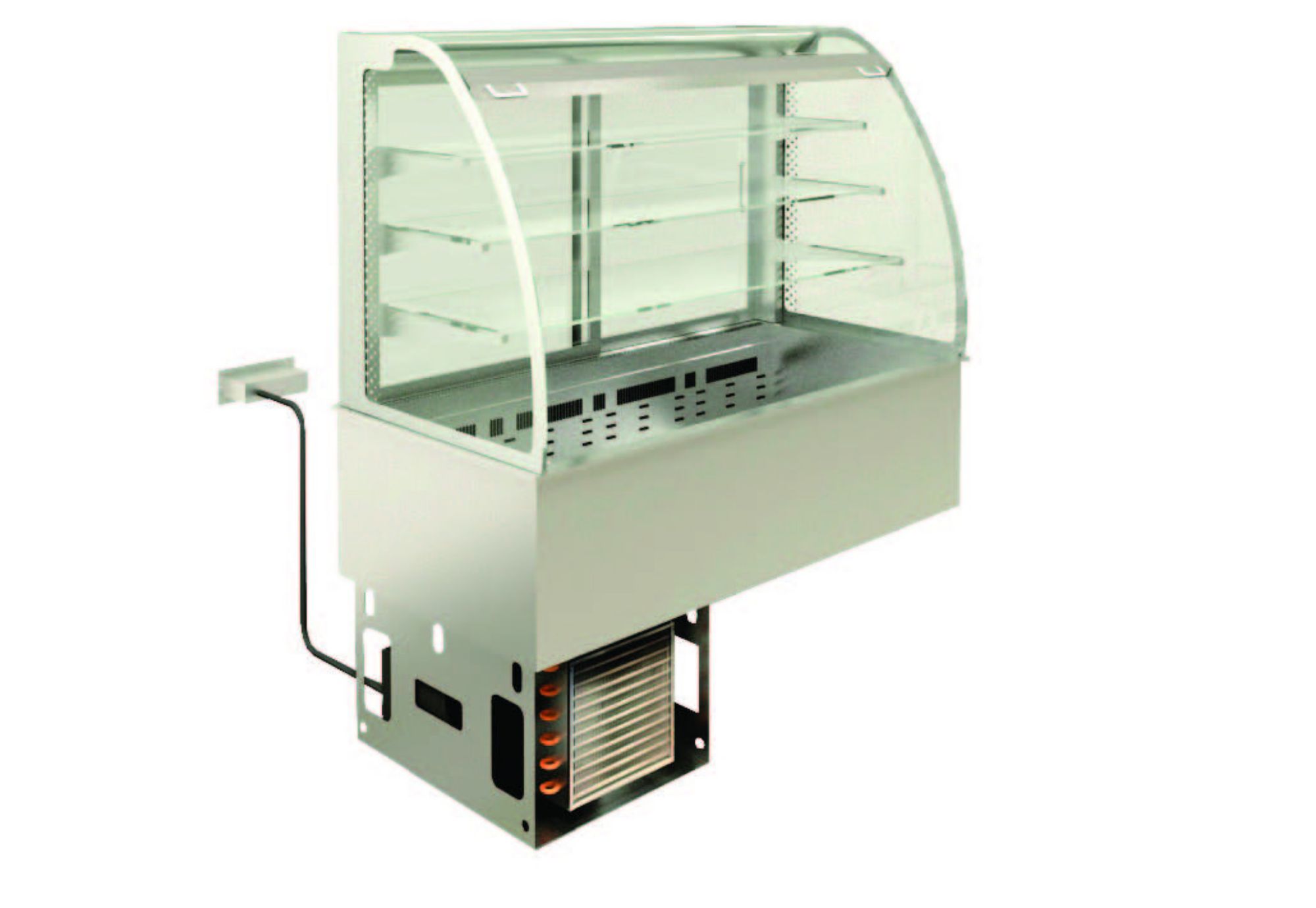 Picture of Emainox Elegance 8046529HC 3 x 1/1gn Drop In 3 tier Refrigerated Display + Dolewell base - Operator serve