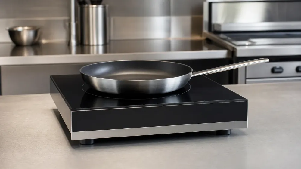 Combisteel 7020.0130 Induction Hob: Controls, Compatible Pans and E0–E3 Error Messages