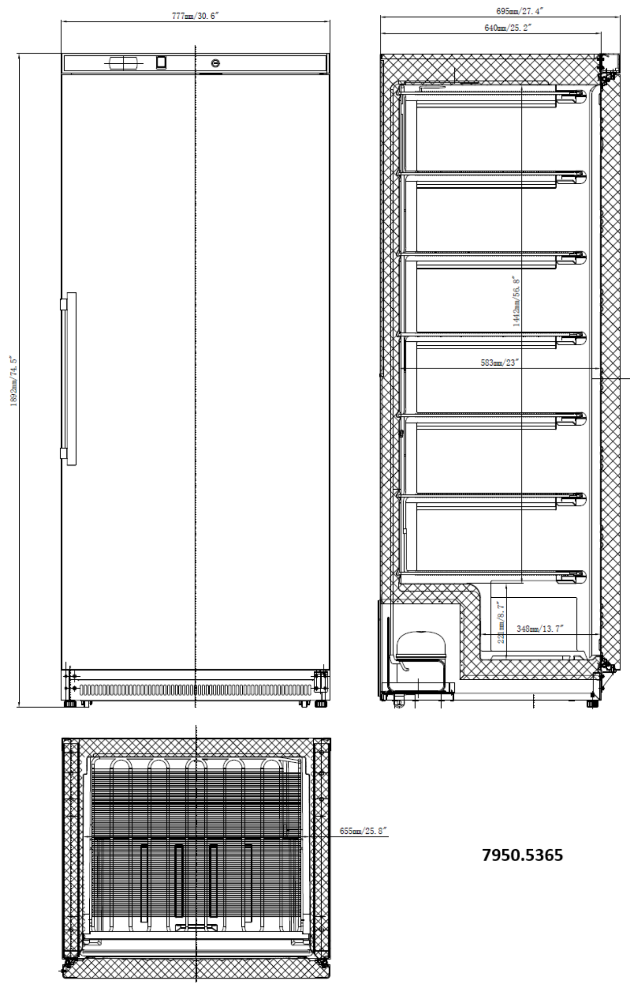 Picture of Combisteel White One-Door Freezer - 538 L
