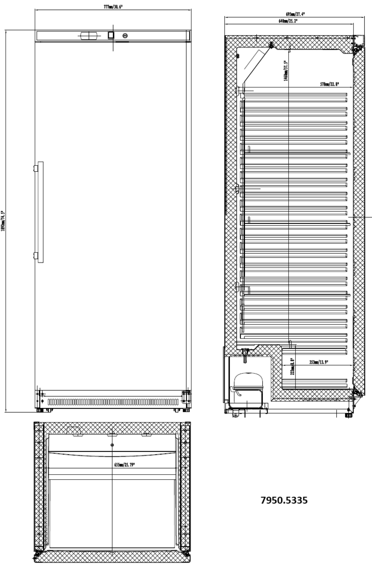 Picture of Combisteel Stainless Steel One-Door Refrigerator - 543 L