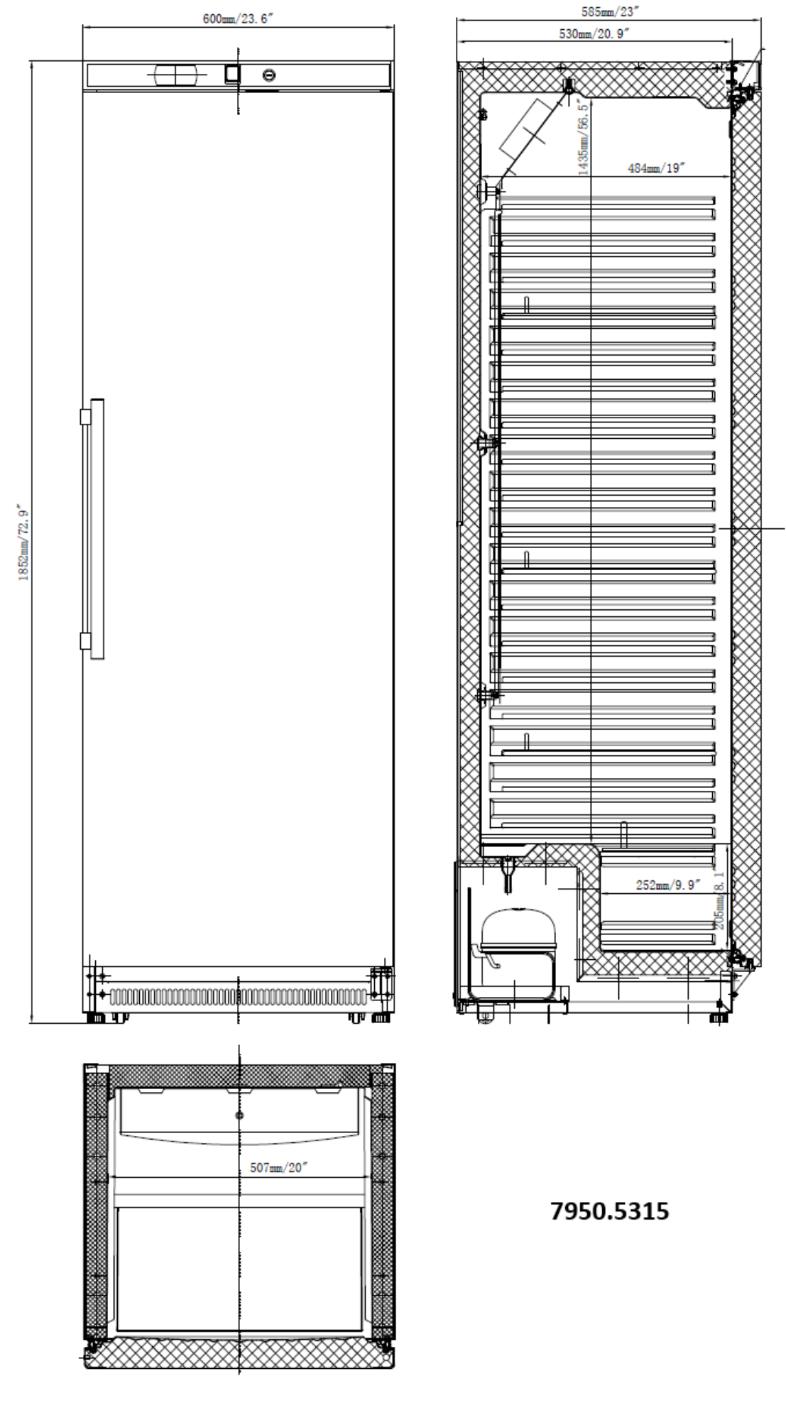 Picture of Combisteel White One-Door Refrigerator - 357 L