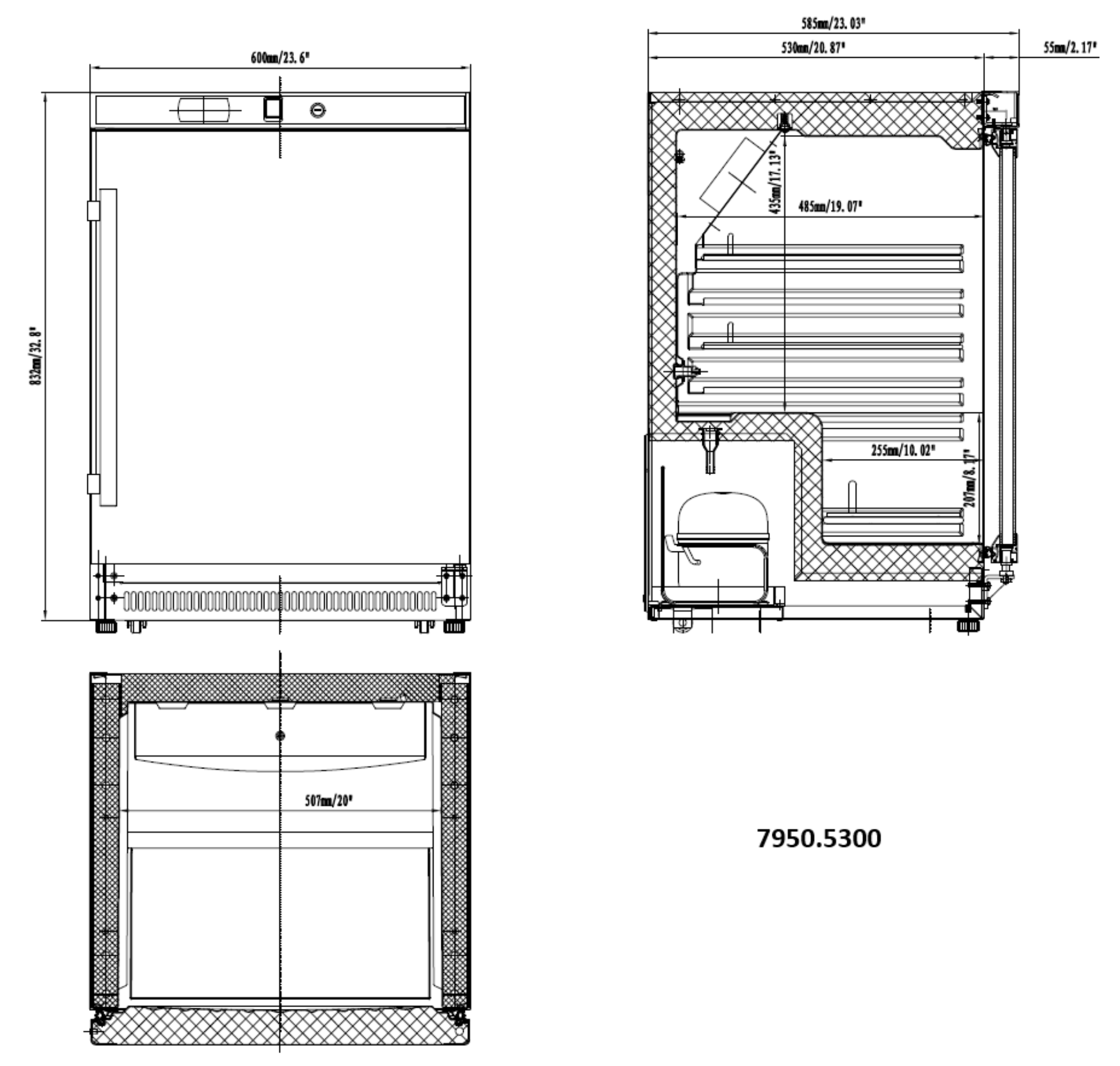 Picture of Combisteel White One-Door Refrigerator - 130 L