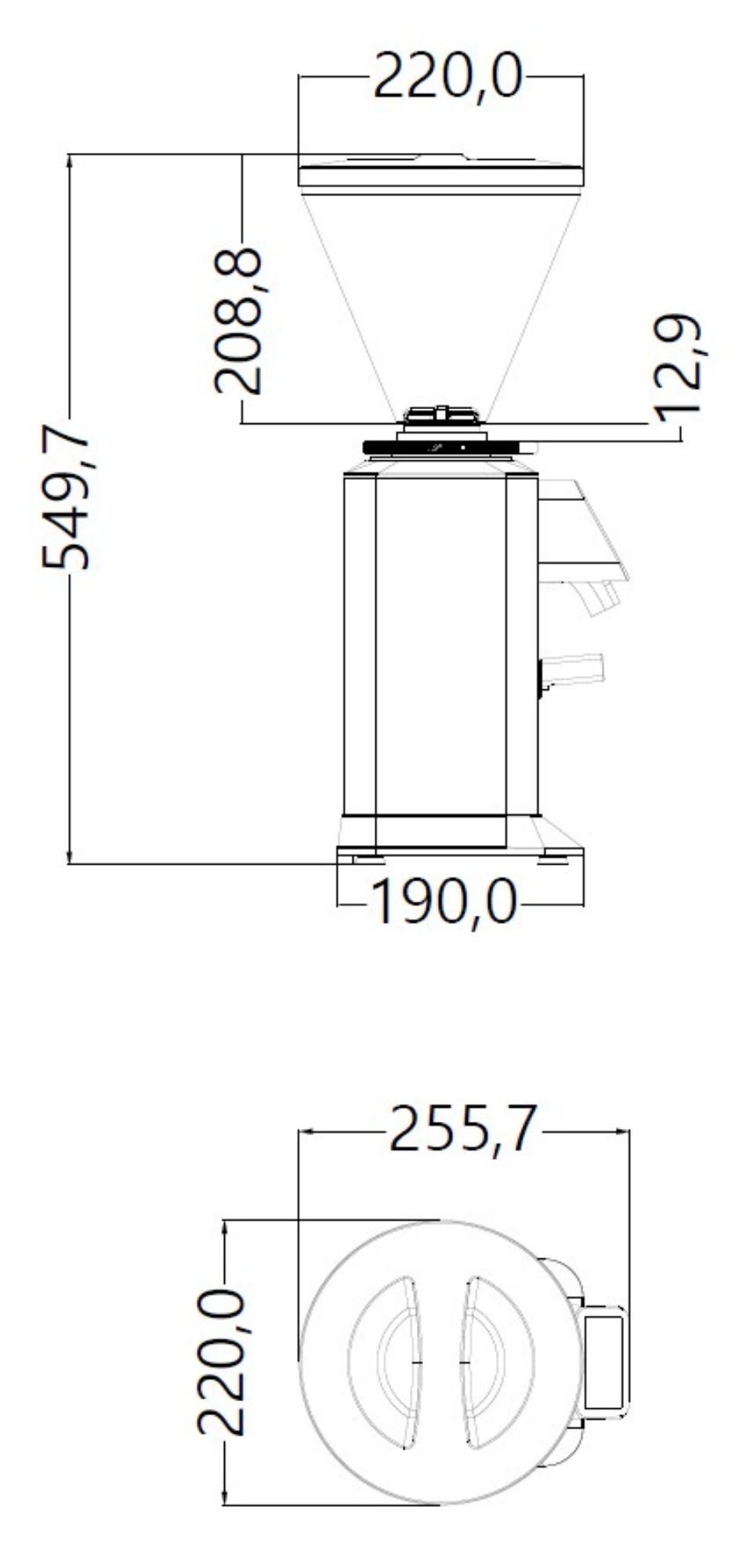 Picture of Combisteel Coffee Grinder with Automatic Dosing - 1500 rpm