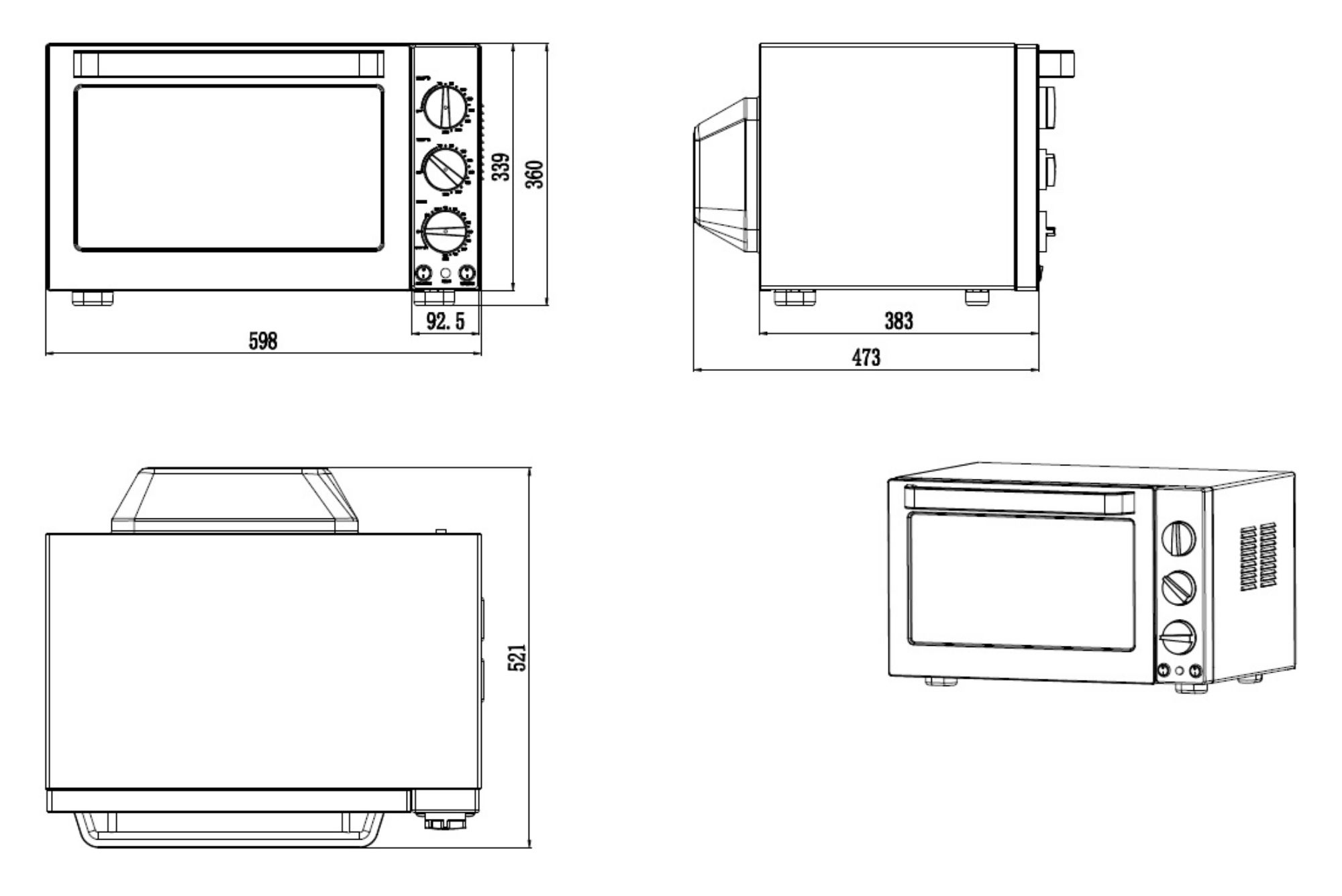 Picture of Combisteel Electric Convection Oven with Rotisserie - 42 L