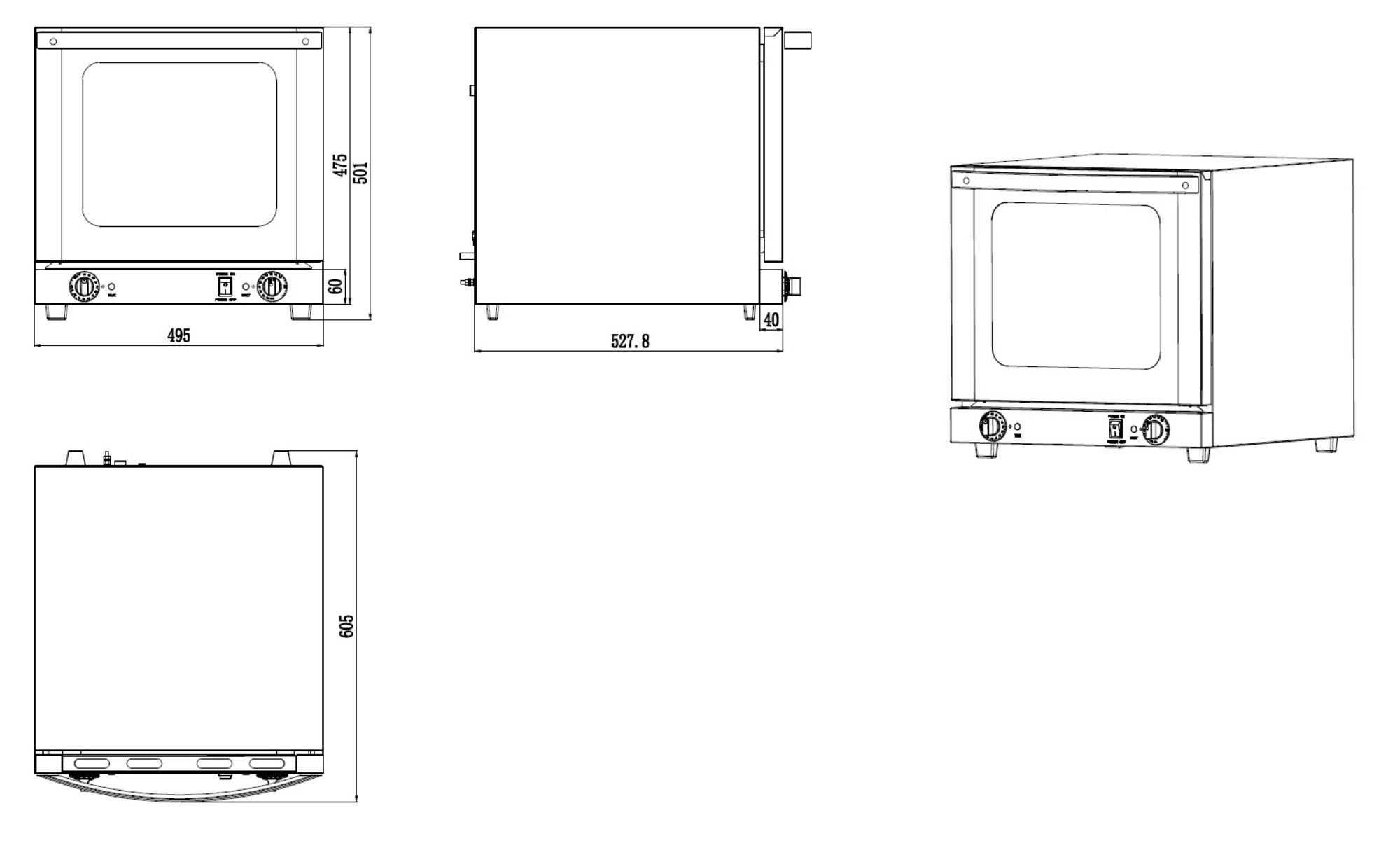 Picture of Combisteel Electric Convection Oven 4 x 2/3 GN - 2.5 kW