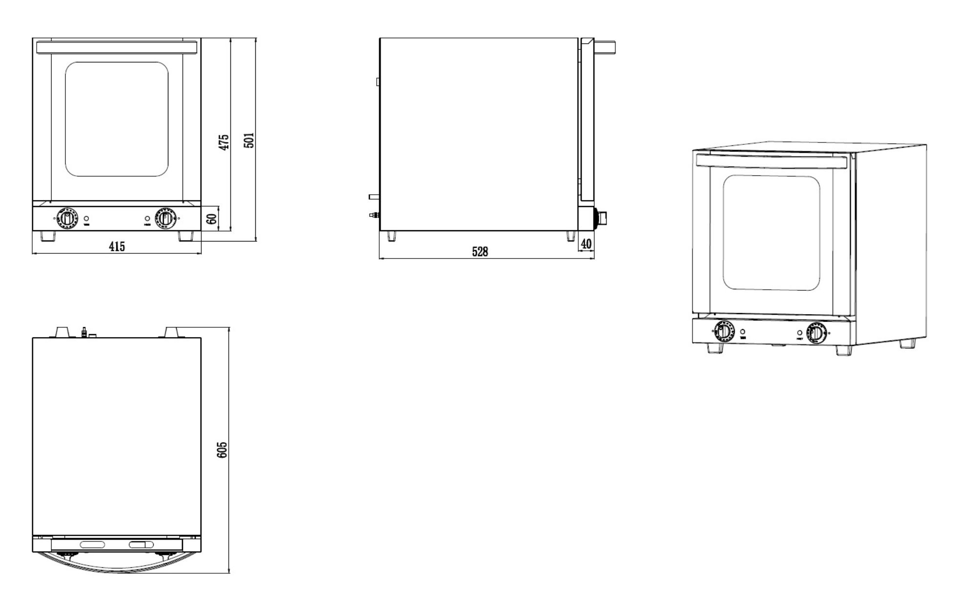 Picture of Combisteel Electric Convection Oven 4 x 1/2 GN - 2.1 kW