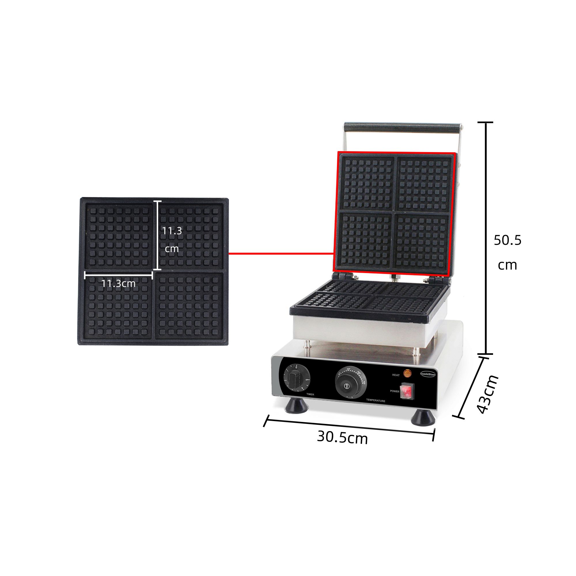 Picture of Combisteel Four-Piece Square Waffle Iron
