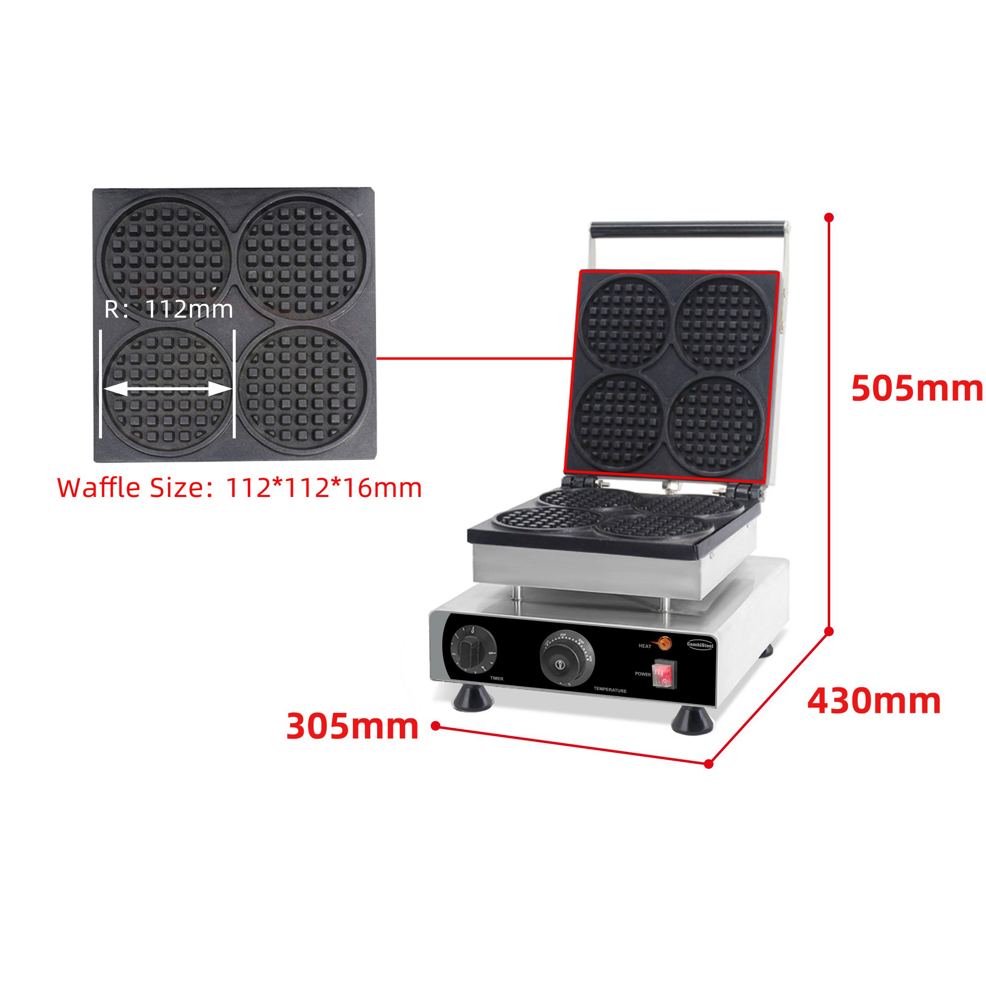 Picture of Combisteel Four-Piece Round Waffle Iron