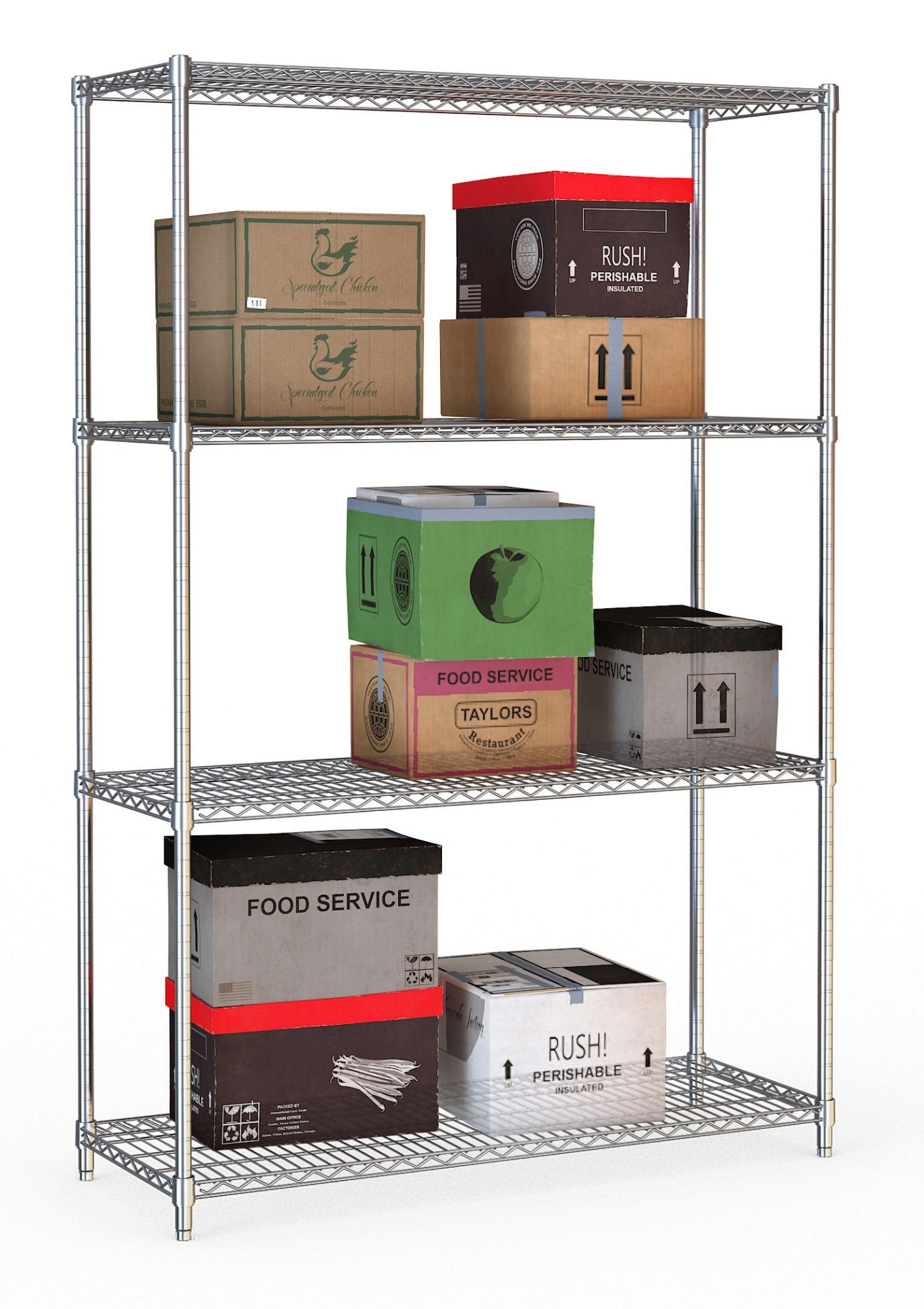Picture of Combisteel Four-Level Chromed Steel Shelf Unit - 1200 mm