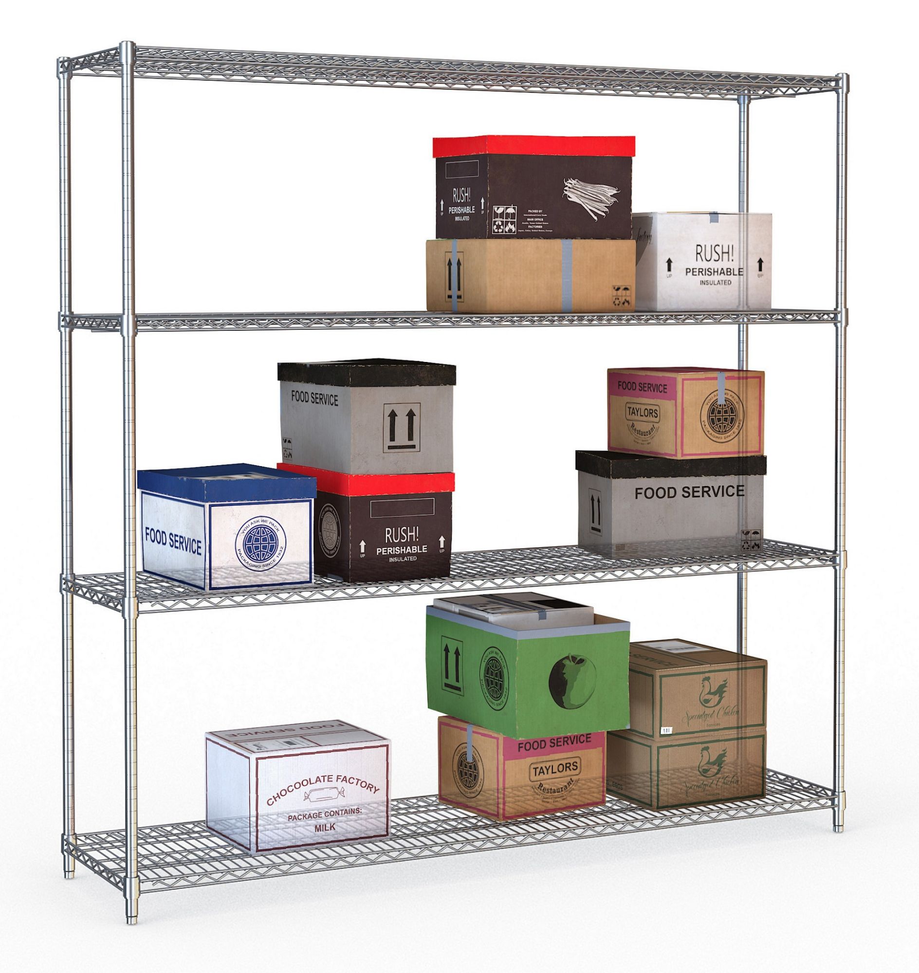 Picture of Combisteel Four-Level Chromed Steel Shelf Unit - 1800 mm