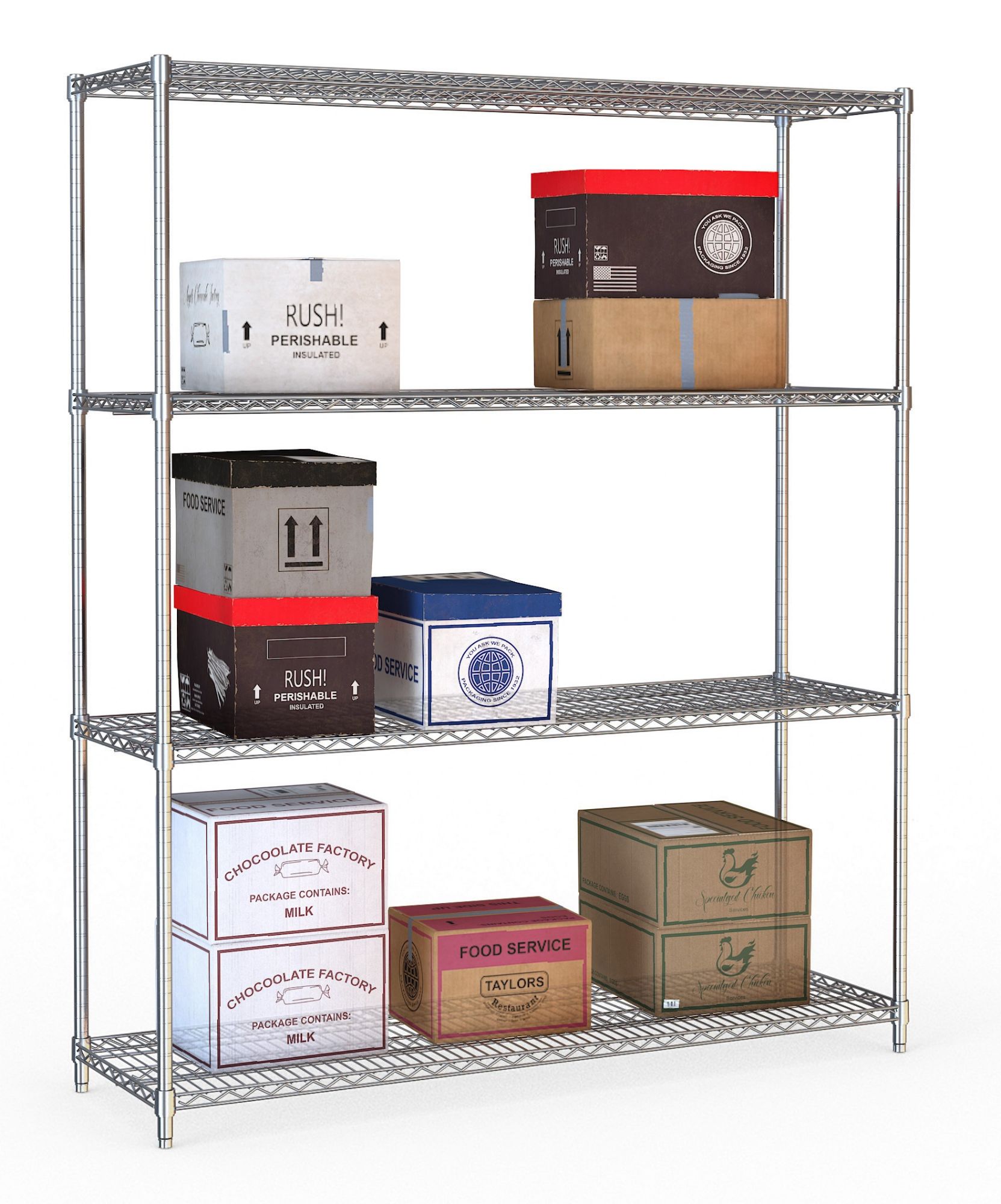 Picture of Combisteel Four-Level Chromed Steel Shelf Unit - 1500 mm