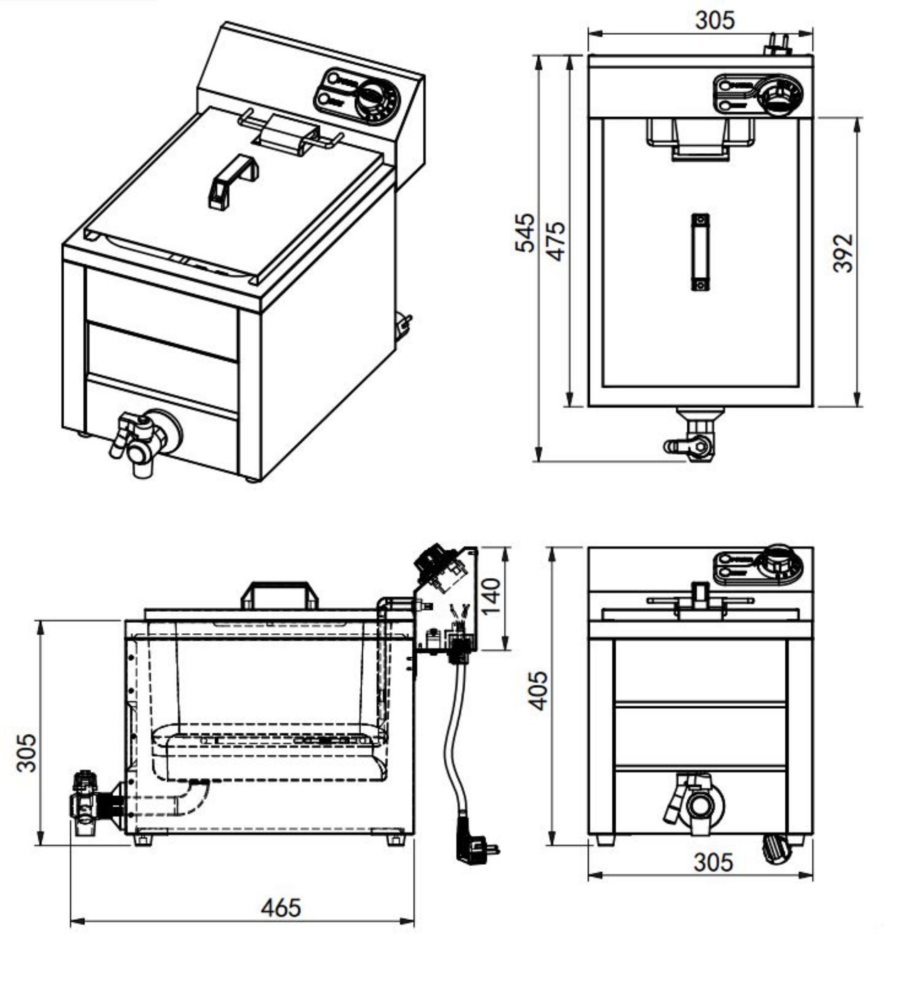 Picture of Combisteel Electric Counter Fryer 1 x 8 L - 3 kW
