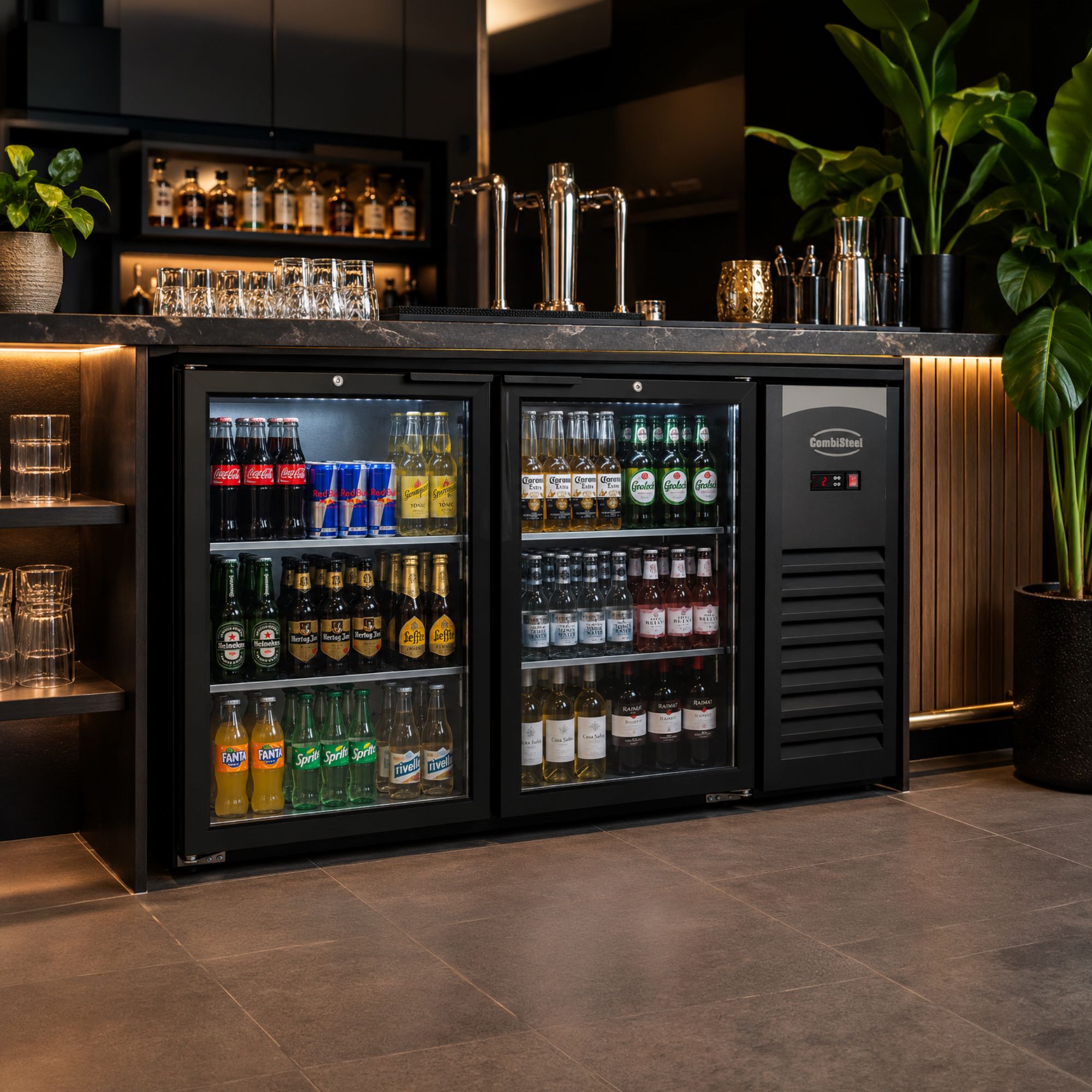 Picture of Combisteel Black 2-Door Backbar Cooler - 305 L