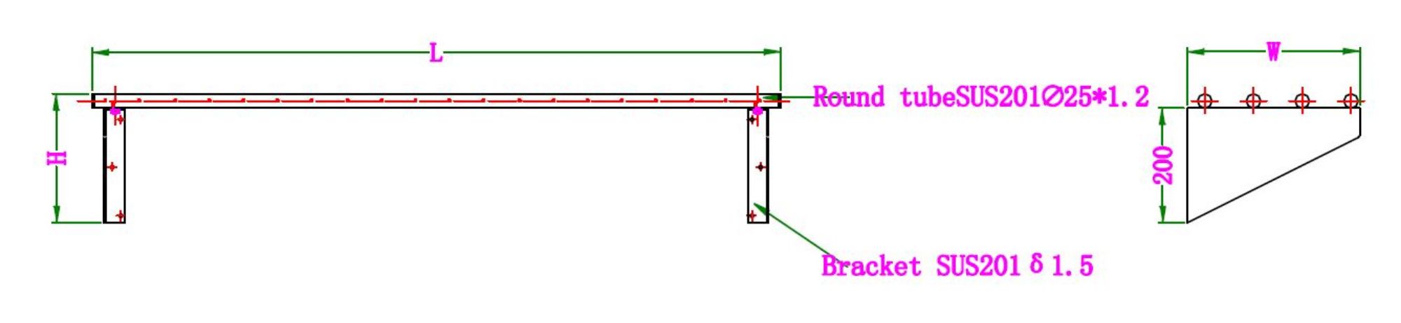 Picture of Combisteel Stainless Steel Tube Shelf - 1500 mm