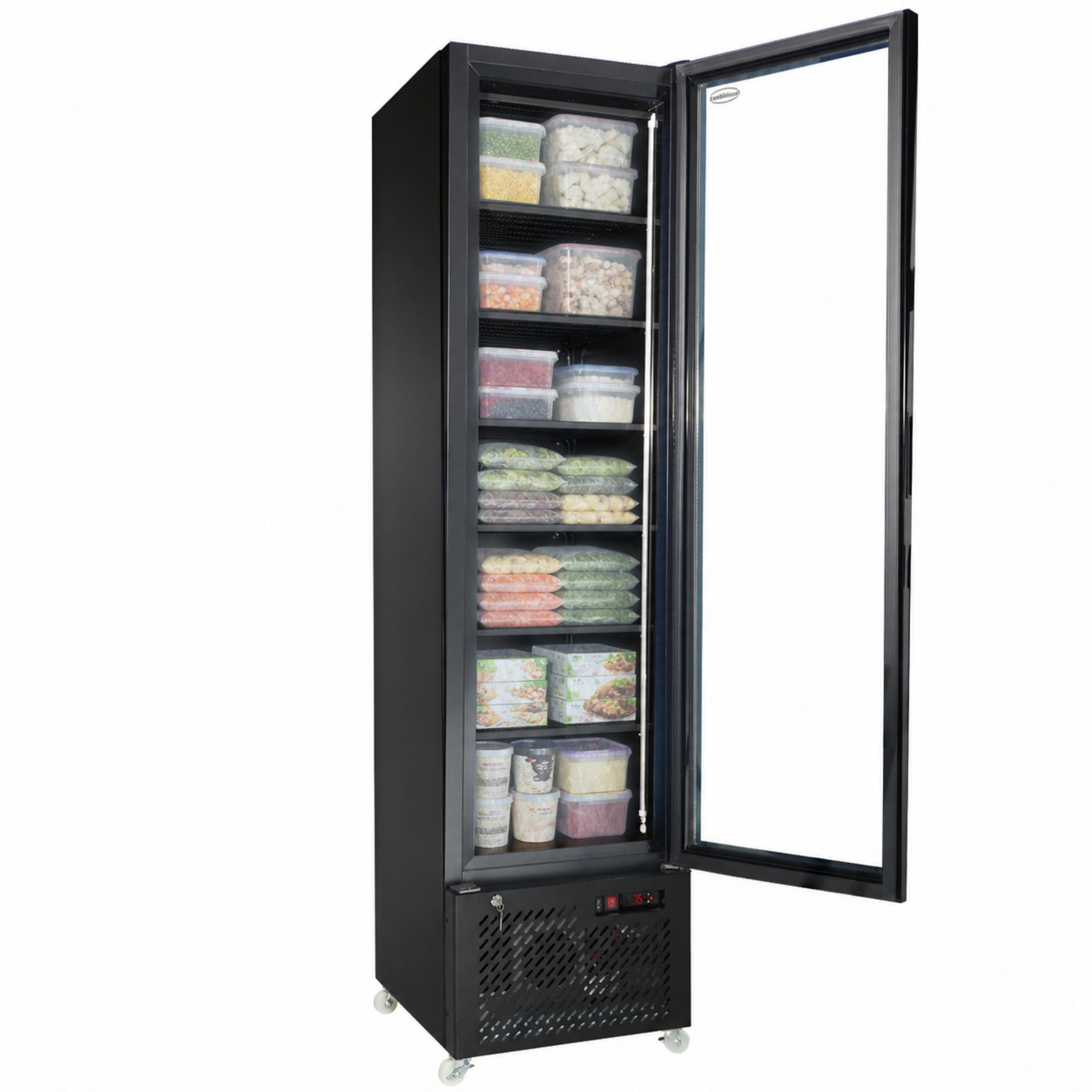 Picture of Combisteel NAP-250F Black Glass-Door Freezer - 208 L