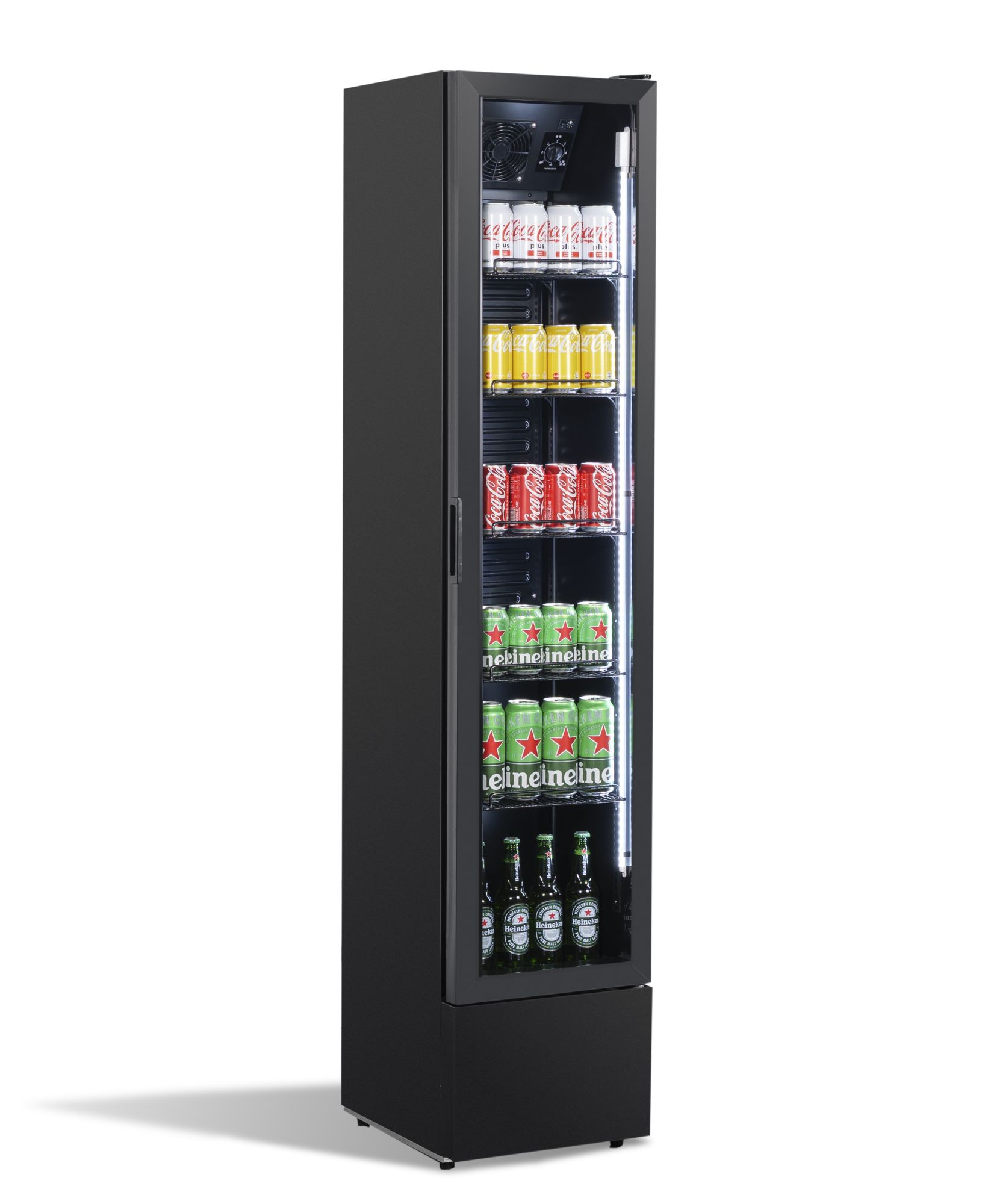 Picture of Combisteel NAP-150 Narrow Black Glass-Door Refrigerator - 150 L