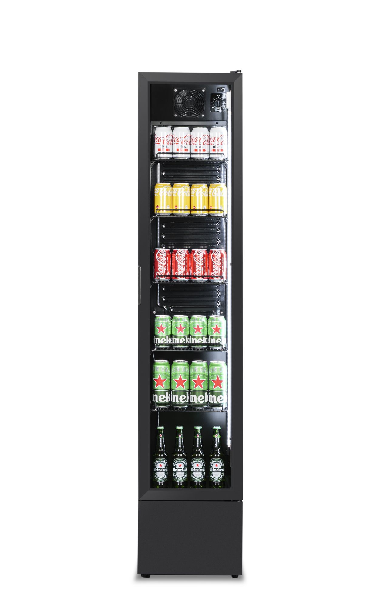 Picture of Combisteel NAP-150 Narrow Black Glass-Door Refrigerator - 150 L