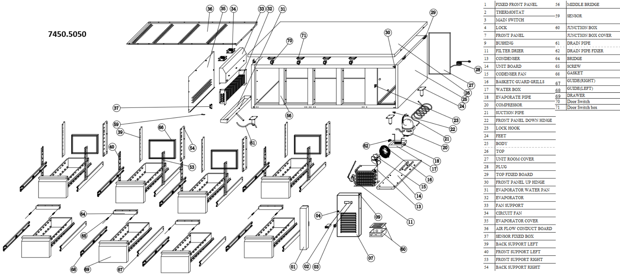Picture of Combisteel Energy Line Eight-Drawer Refrigerated Counter - 211 L