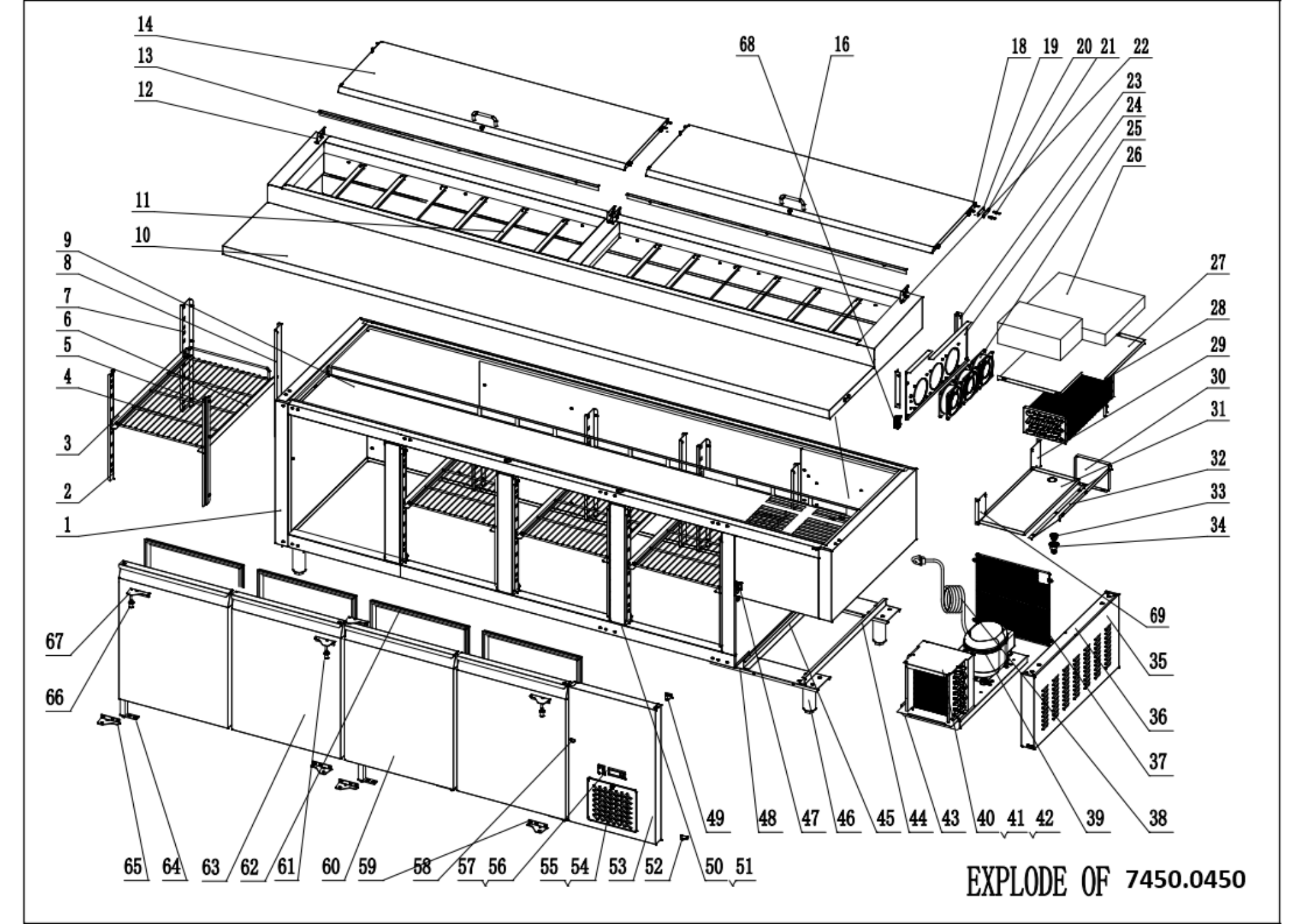 Picture of Combisteel 4-Door Saladette 12 x 1/3 GN - Transport on Request