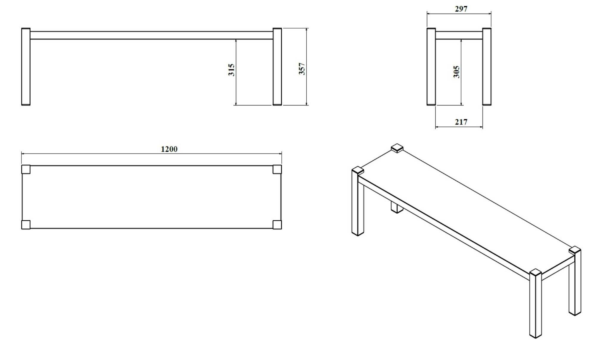 Picture of Combisteel 1-Level Flat-Packed Overshelf 1200 - Stainless Steel 430