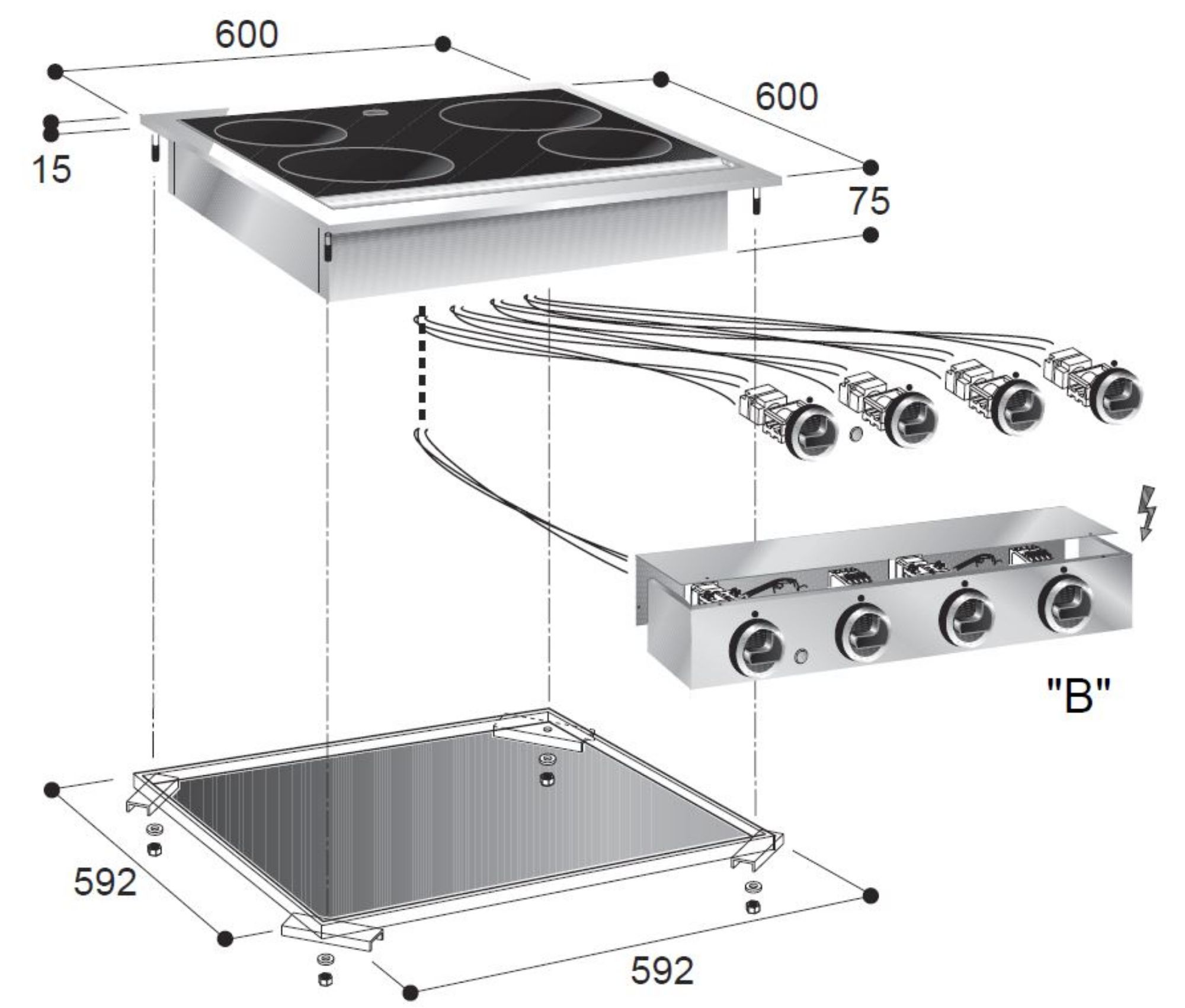 Picture of Combisteel Four-Zone Ceramic Range - 400 V