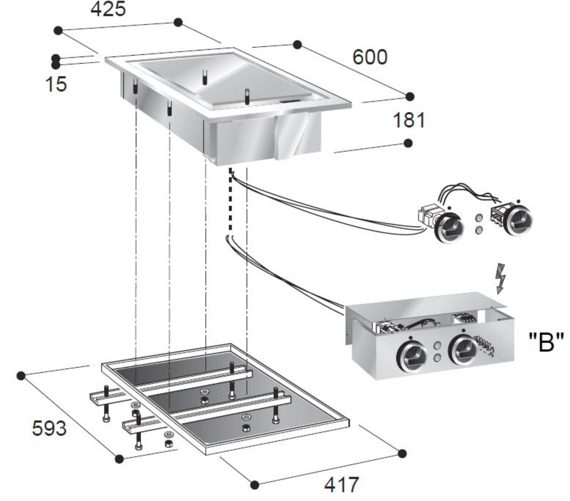 Picture of Combisteel Electric Chromed Smooth Fry Top - 3.9 kW