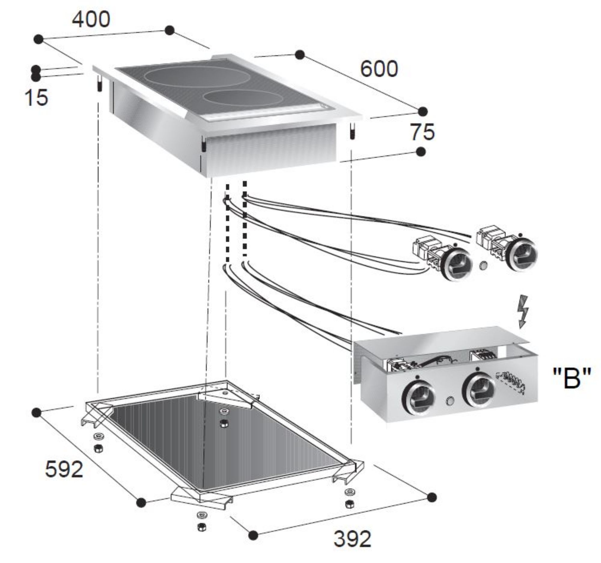 Picture of Combisteel Two-Zone Ceramic Range - 400 V