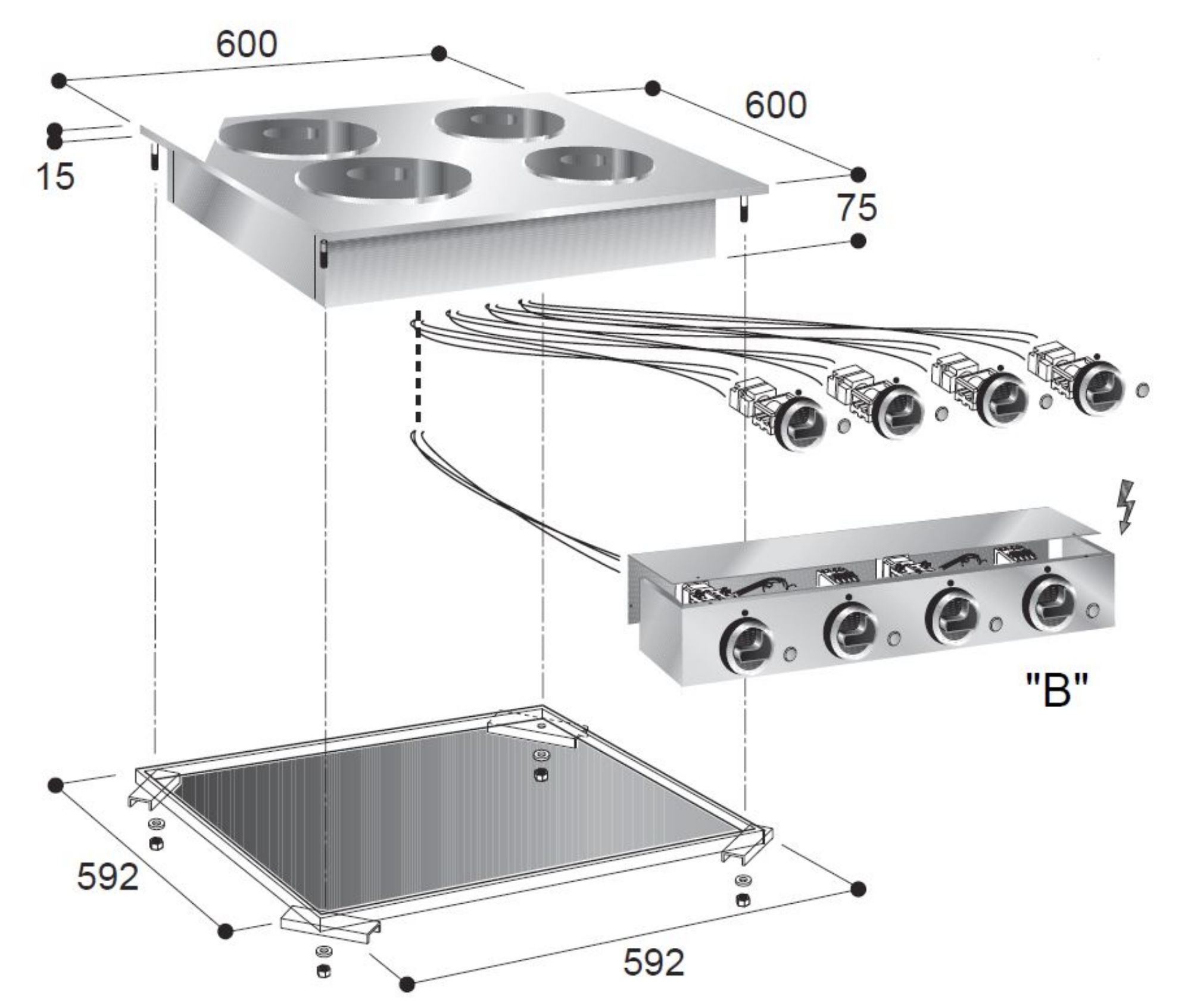 Picture of Combisteel Four-Plate Electric Range - 400 V