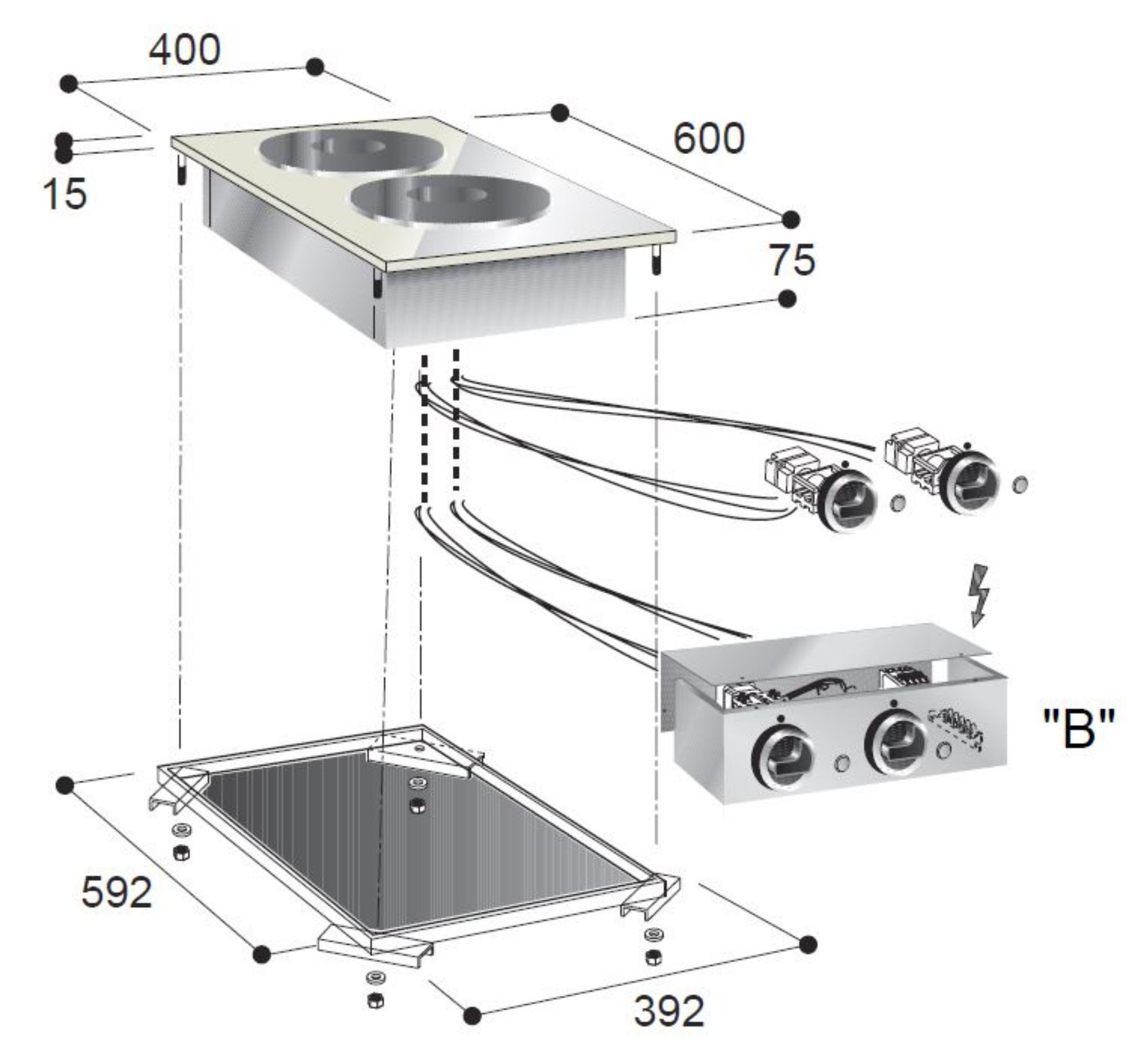 Picture of Combisteel Two-Plate Electric Range - 400 V