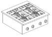Picture of Combisteel Drop-In Four-Burner Gas Range - 14 kW