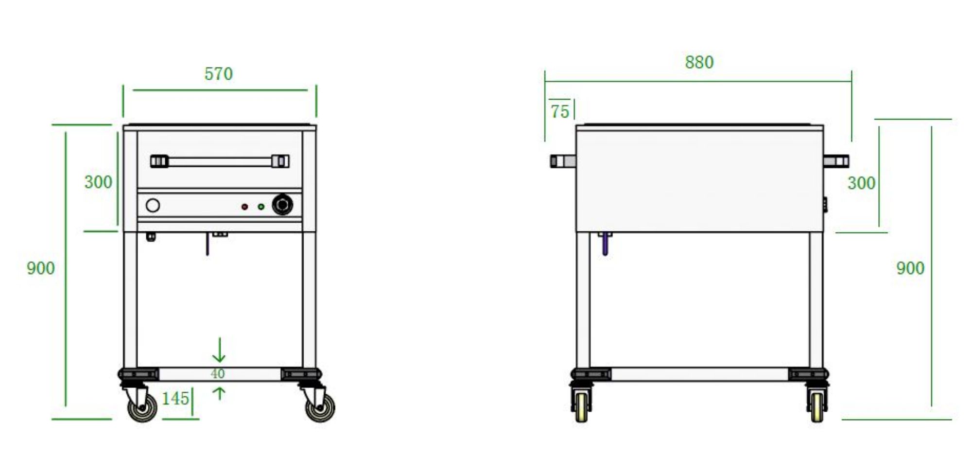 Picture of Combisteel Bain-Marie Trolley 2/1 - 30 to 110 °C