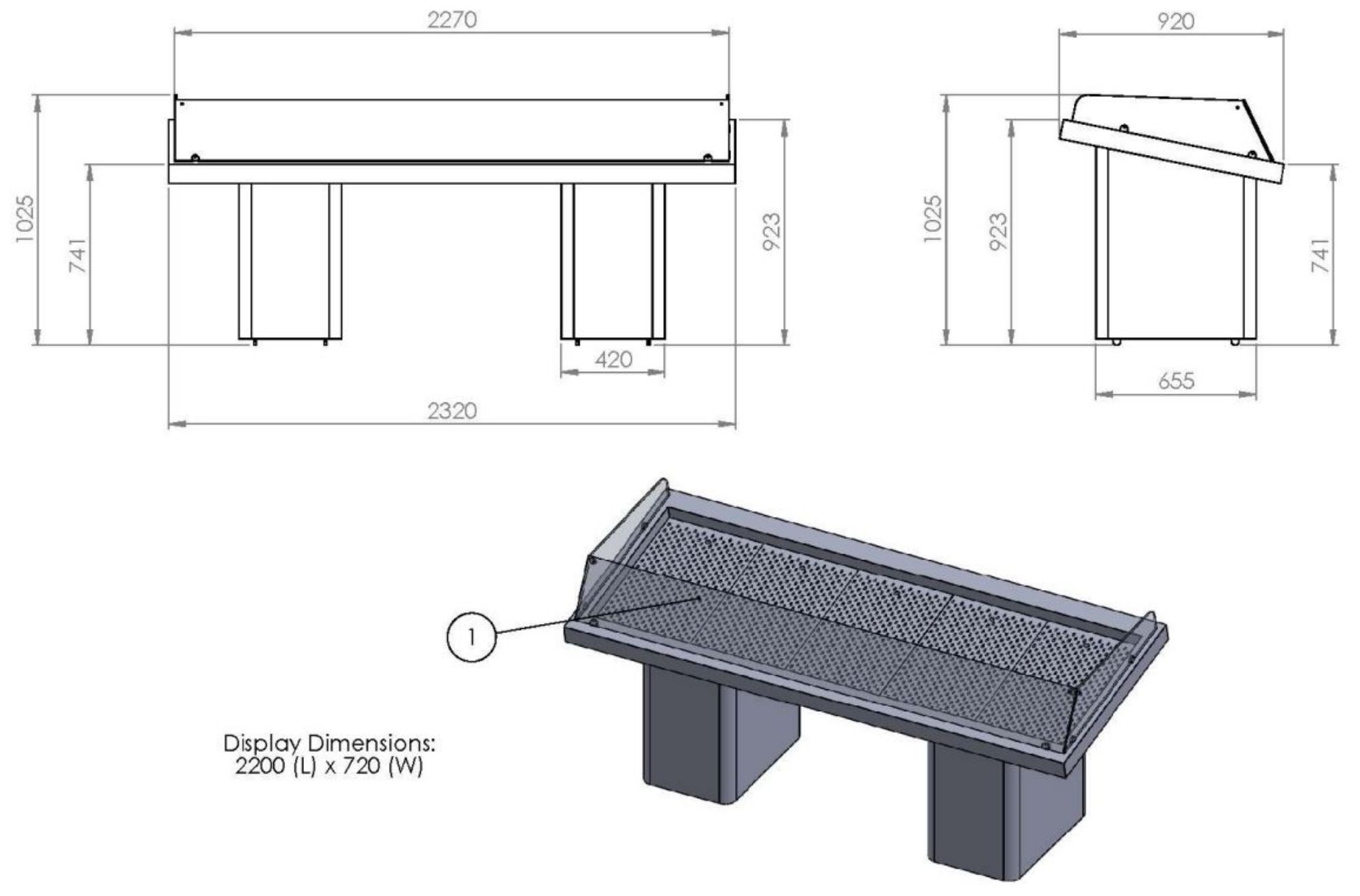 Picture of Combisteel Uncooled Self-Service Fish Display 2.3 - 2200 x 720 mm