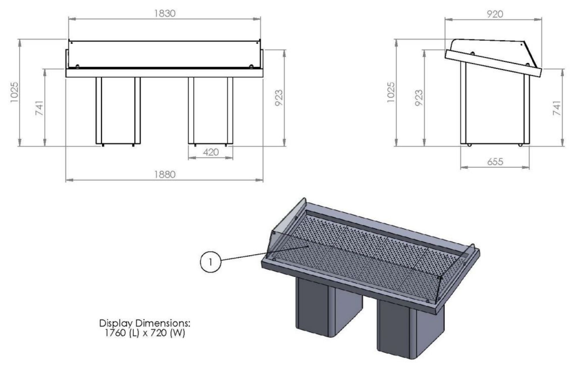 Picture of Combisteel Uncooled Self-Service Fish Display 1.9 - 1760 x 720 mm