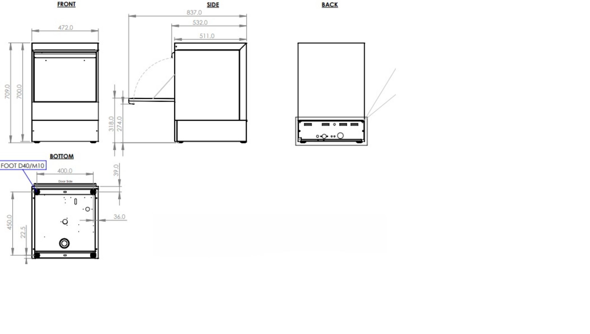 Picture of Combisteel Glass Washer ENT 400-230 DDE - Detergent Dispenser
