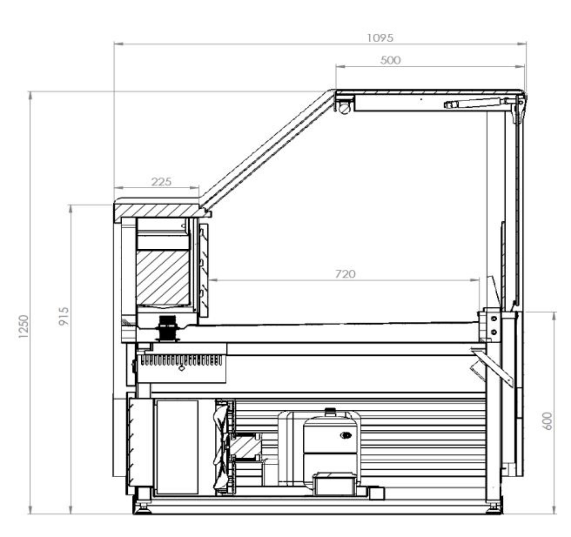Picture of Combisteel Rick 2.5 Meat Display with Plate Cooling - 1071 L