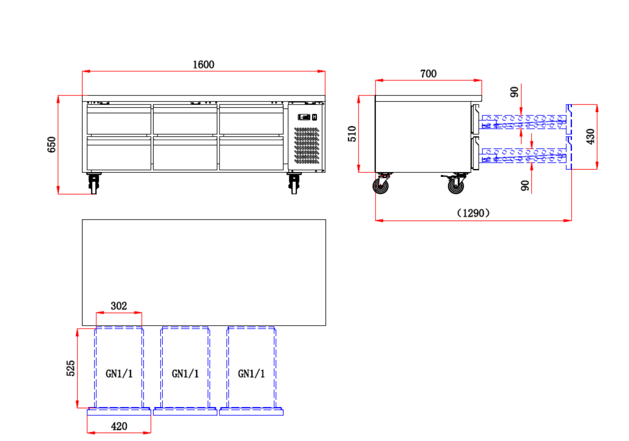 Picture of Combisteel Six-Drawer Refrigerated Counter - 302 L