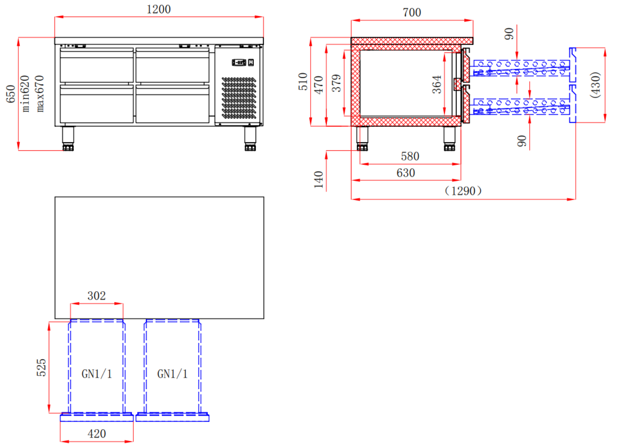 Picture of Combisteel Four-Drawer Refrigerated Counter - 202 L