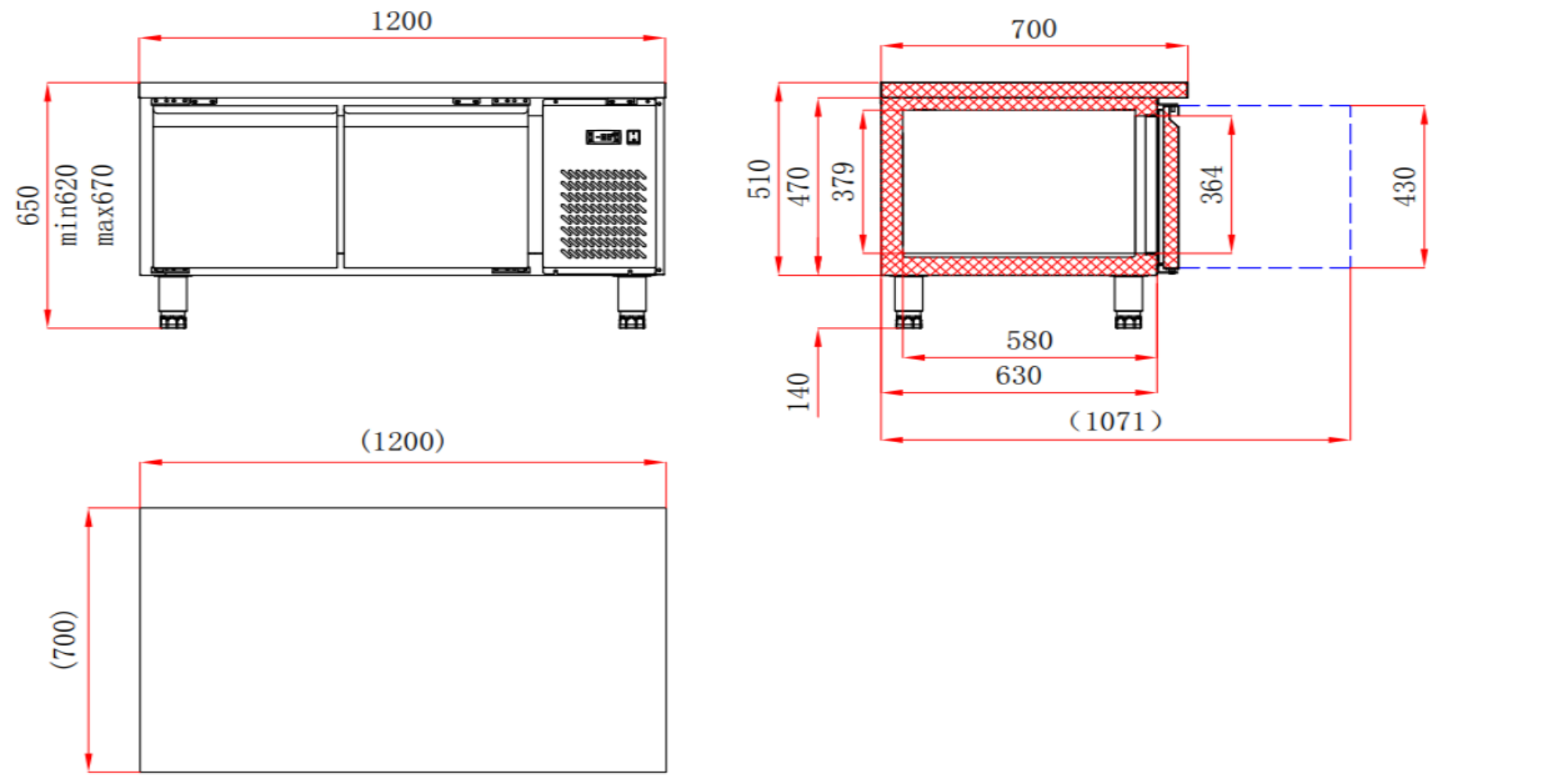 Picture of Combisteel Two-Door Refrigerated Counter - 202 L