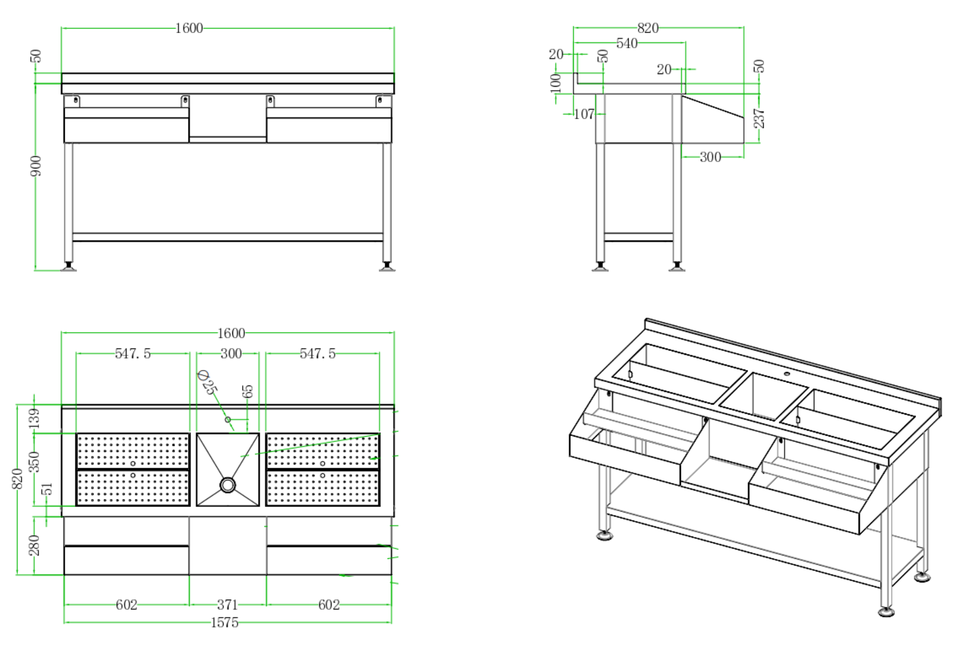 Picture of Combisteel Cocktail Bar Station 1600 - 1600 mm Wide
