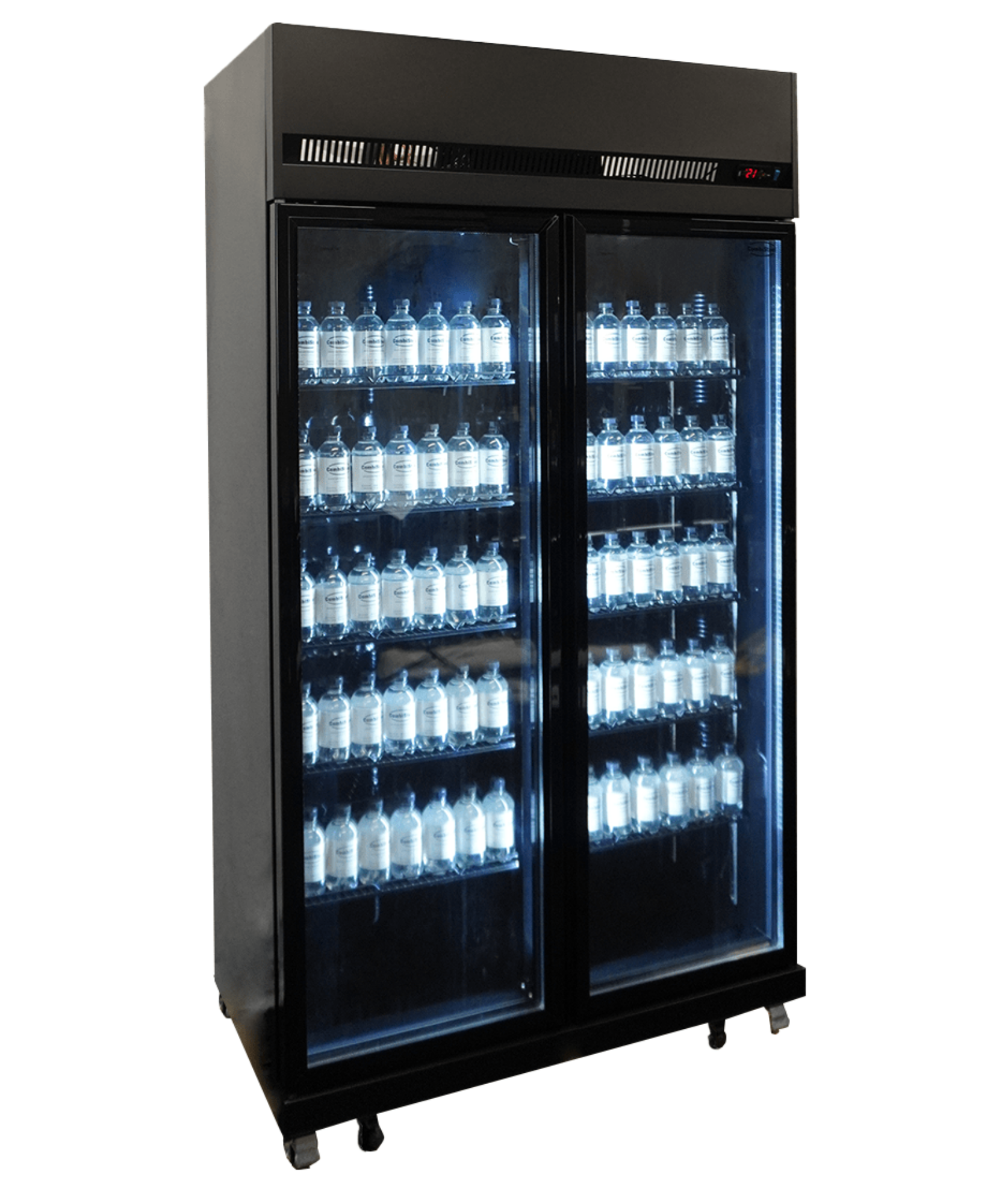 Picture of Combisteel Black Two-Door Glass Refrigerator - 770 L