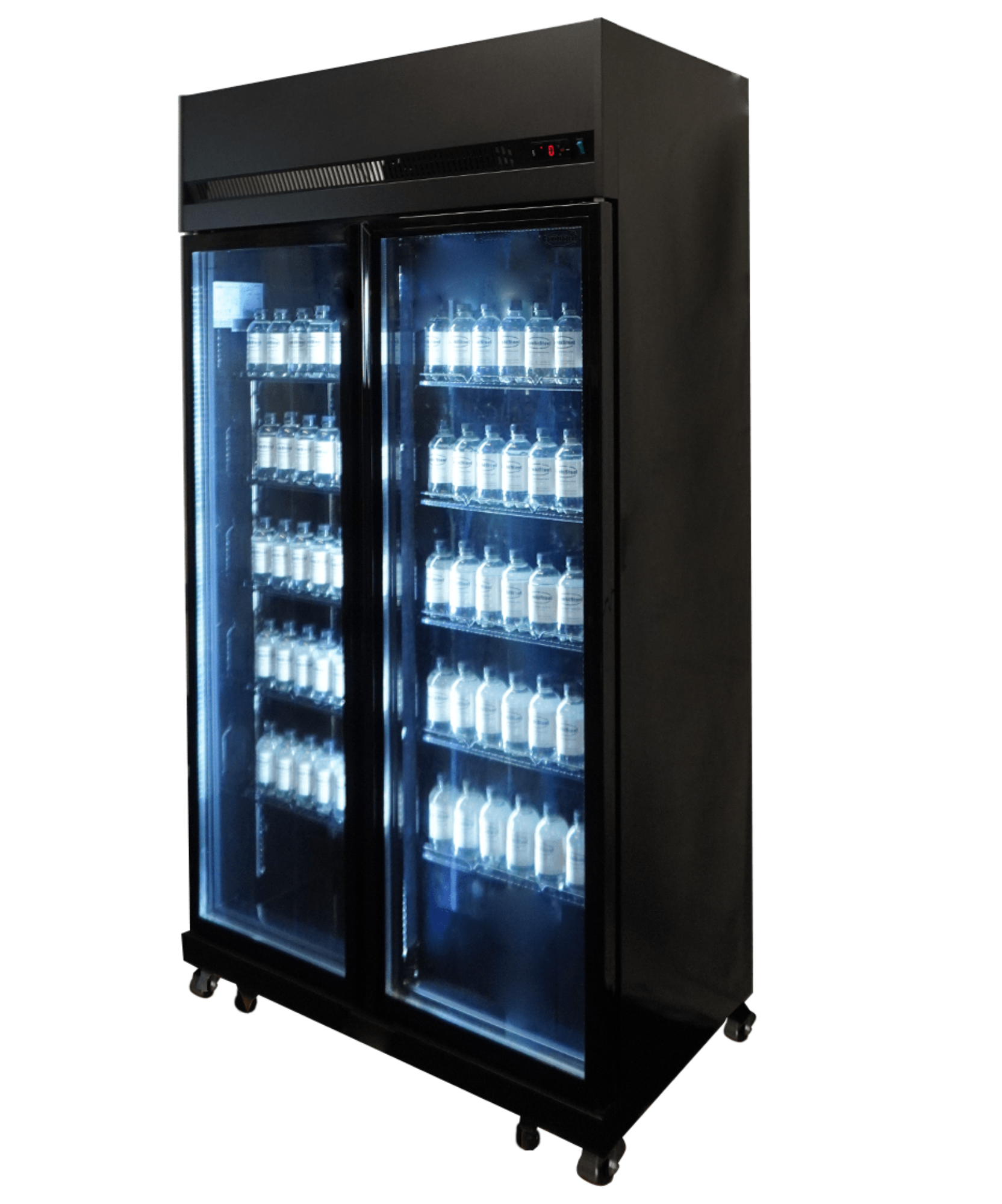 Picture of Combisteel Black Two-Door Glass Refrigerator - 770 L