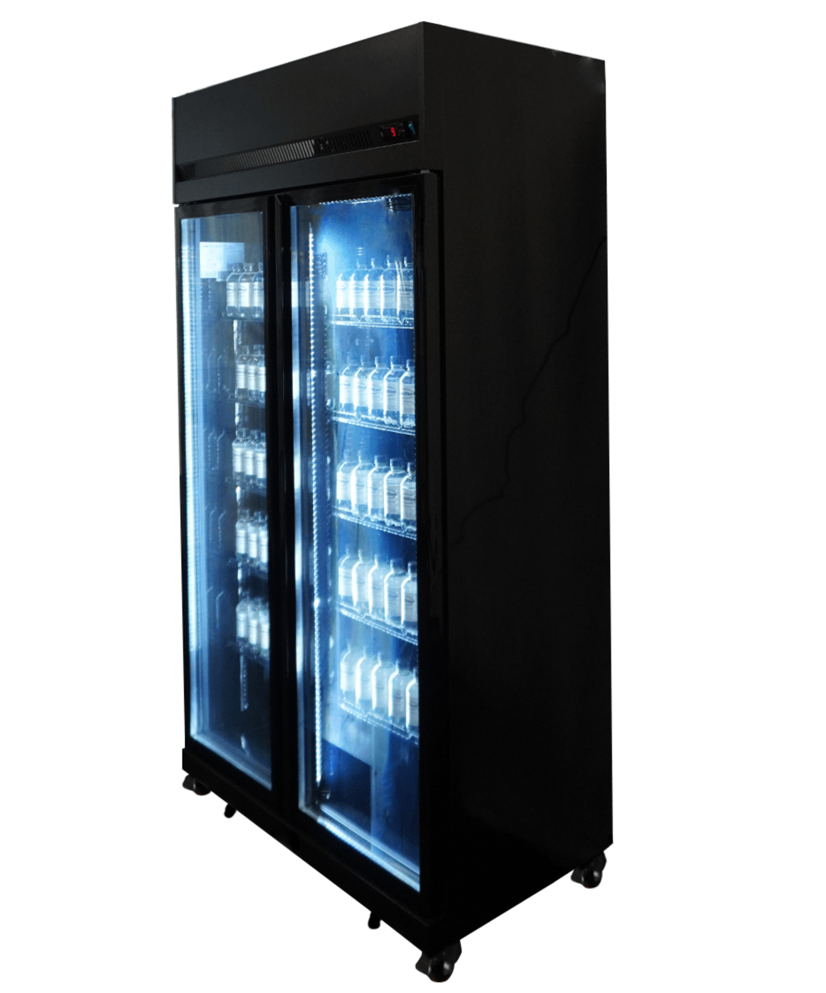 Picture of Combisteel Black Two-Door Glass Refrigerator - 770 L