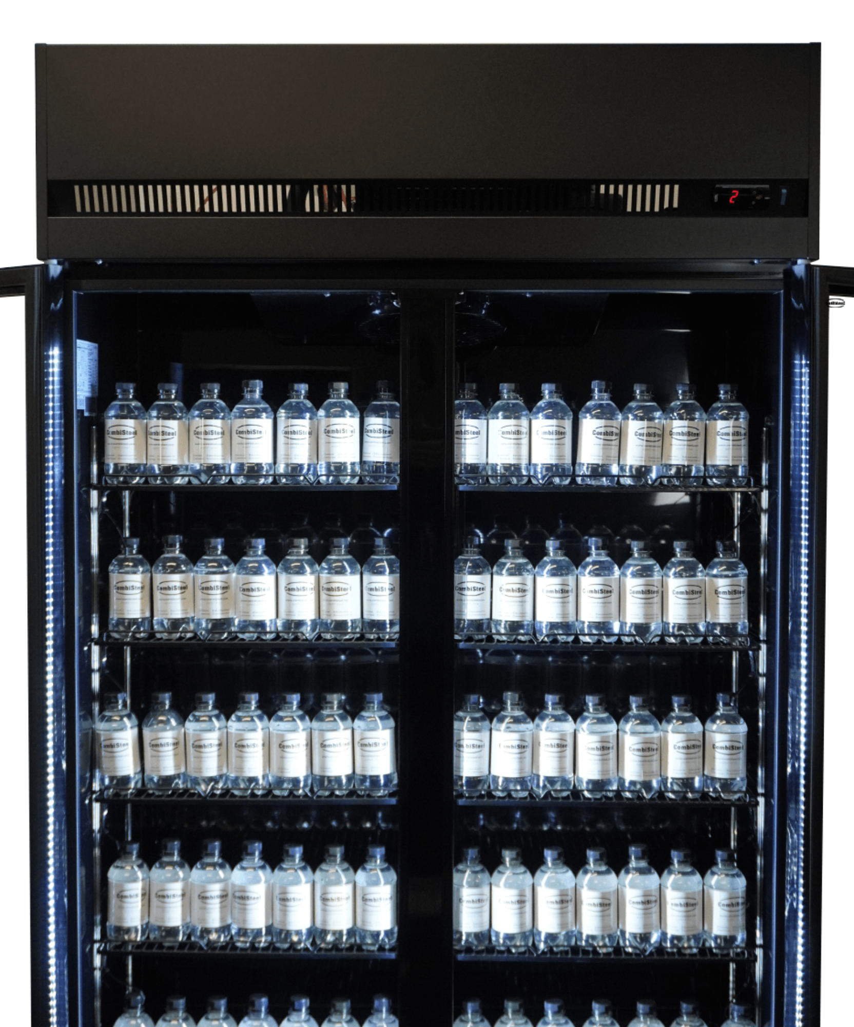 Picture of Combisteel Black Two-Door Glass Refrigerator - 770 L