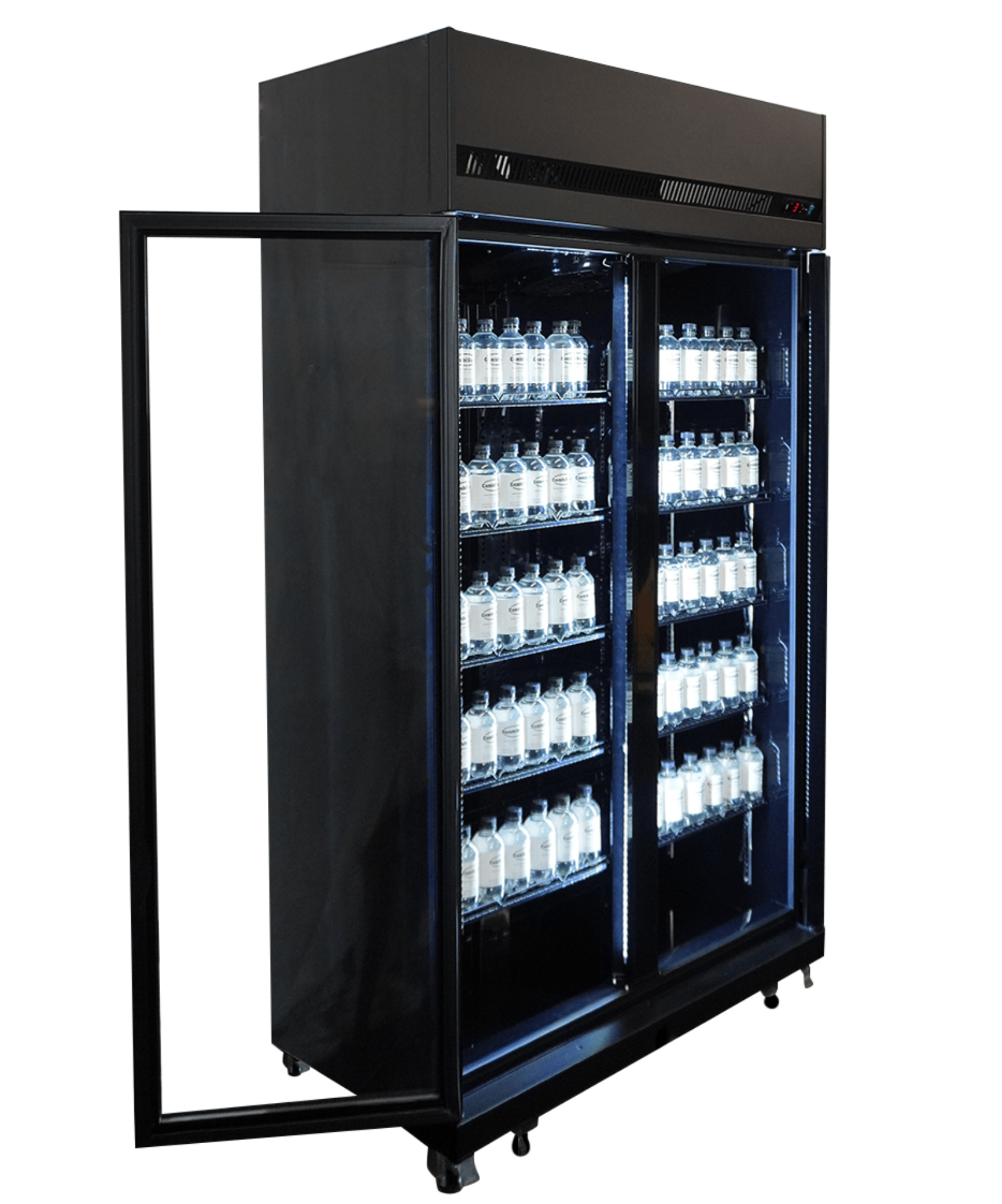Picture of Combisteel Black Two-Door Glass Refrigerator - 770 L